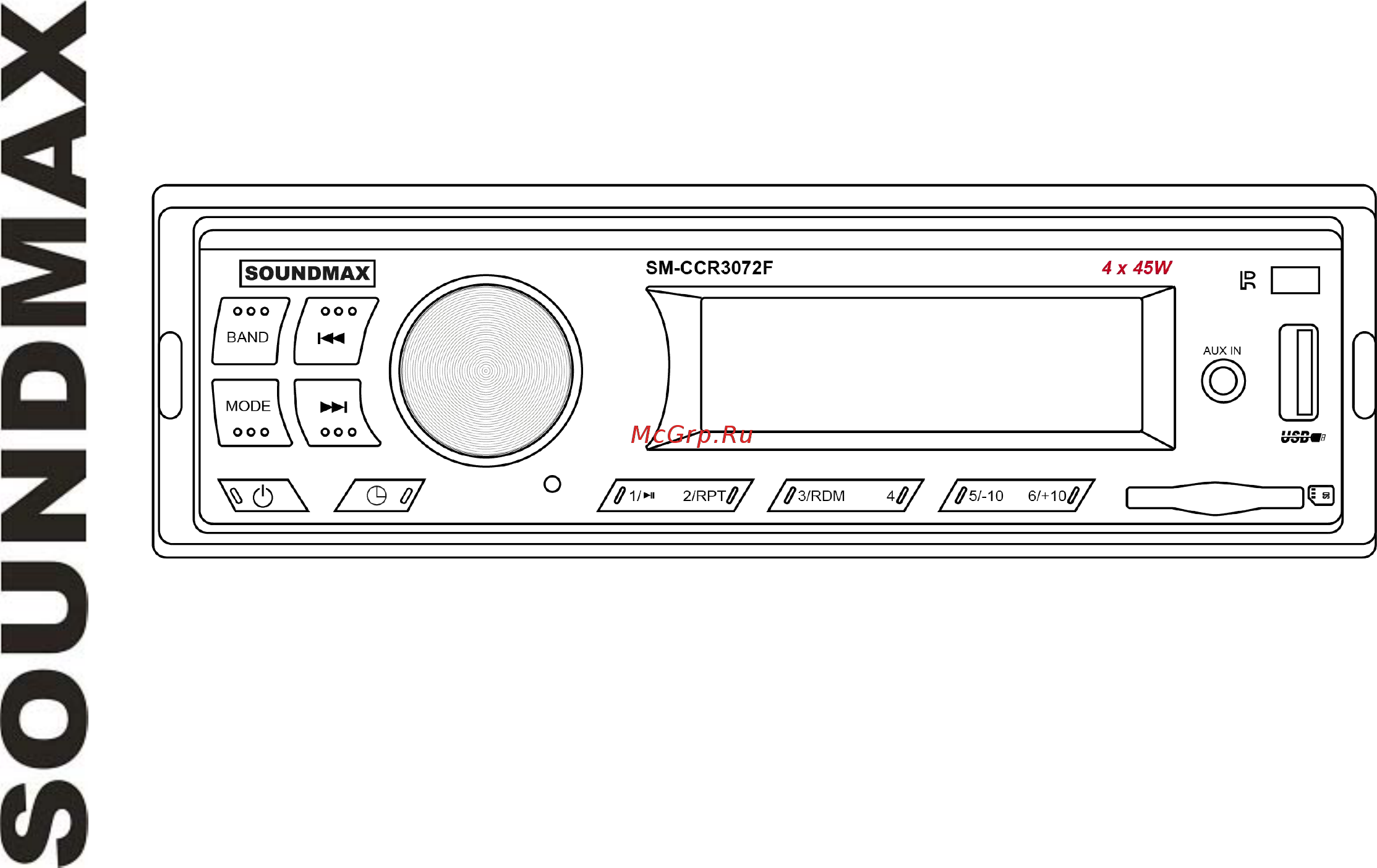 Soundmax SM-CCR3072F Black R Инструкция по эксплуатации онлайн
