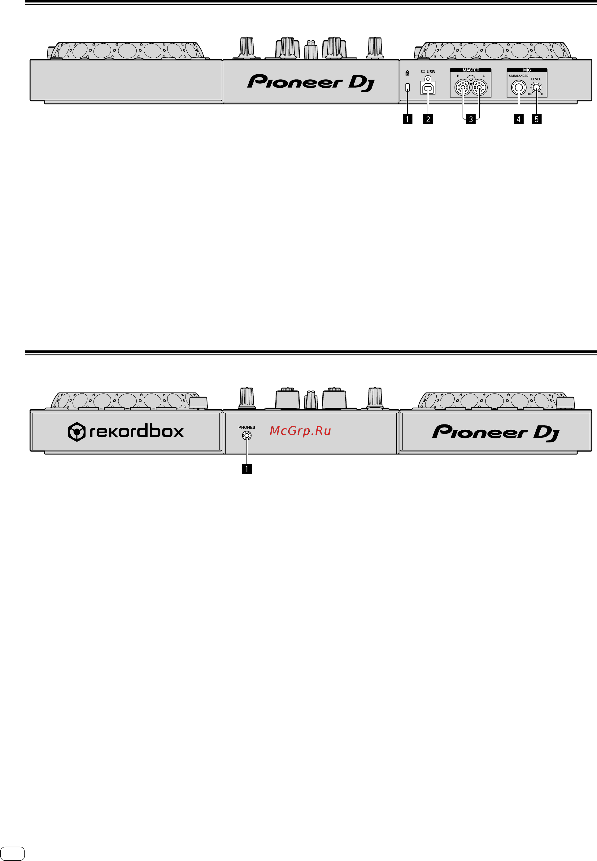 Pioneer DDJ-400 [10/24] Выходные терминалы master гнезда штырькового типа rca