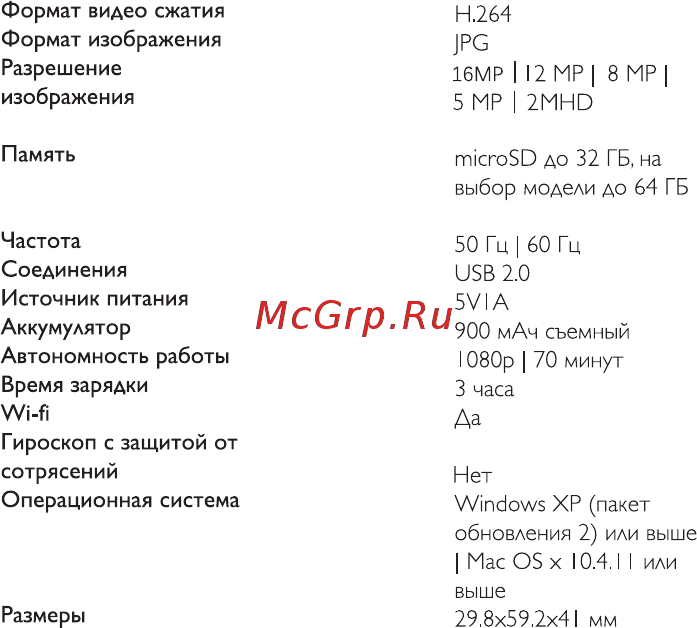 SJCAM SJ4000 Air Red Инструкция по эксплуатации онлайн [4/12] 345411