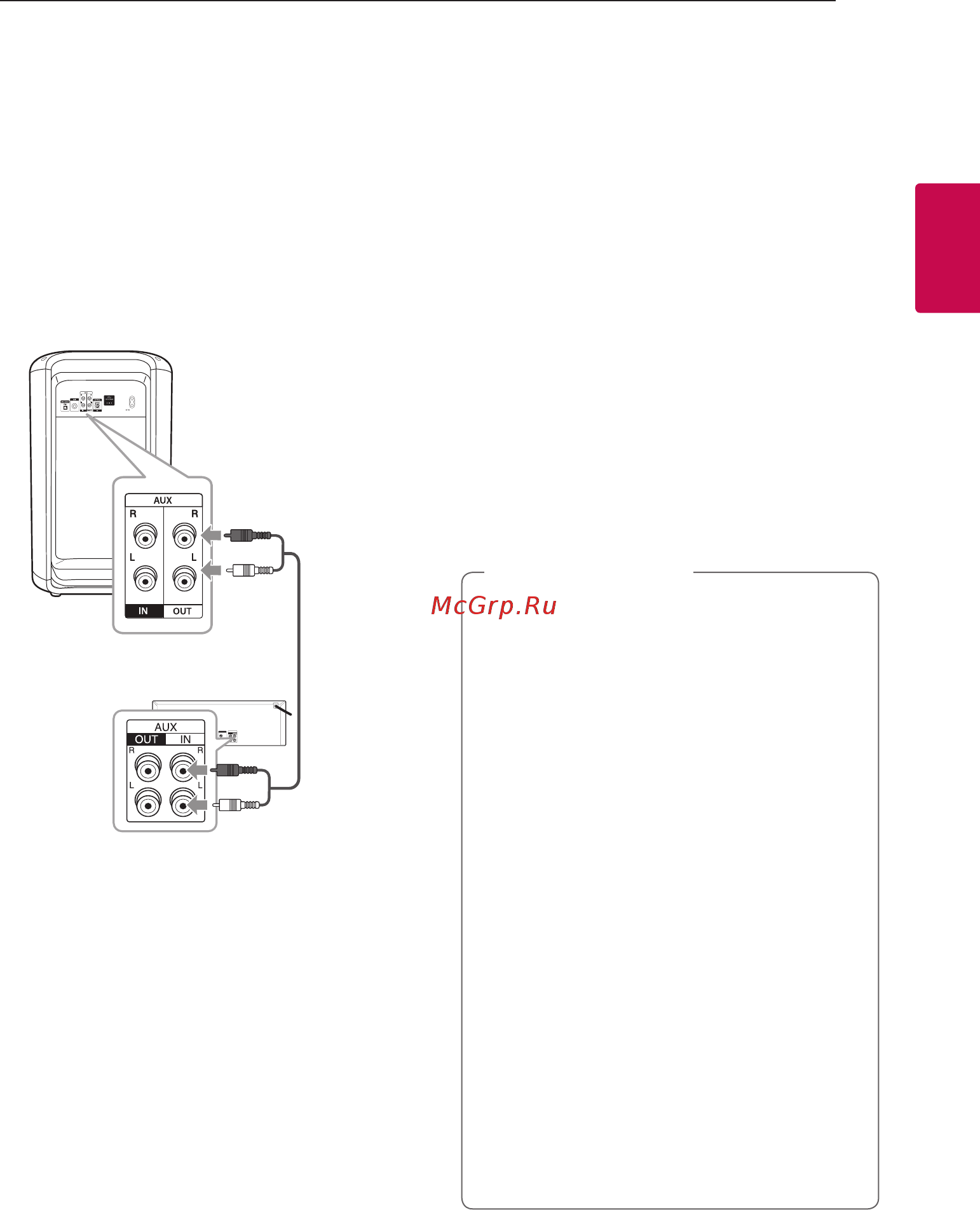LG XBOOM Speaker System with Karaoke Creator (RK7) [15/46] Подключение aux out