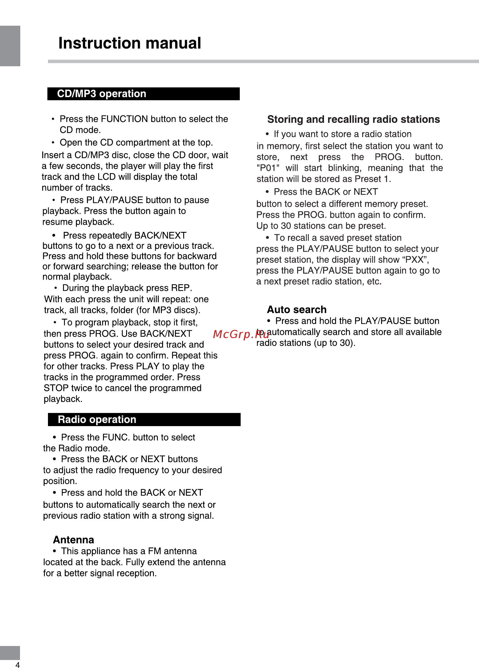 Telefunken TF-CSRP3499B Grey/Black [4/18] Instruction manual