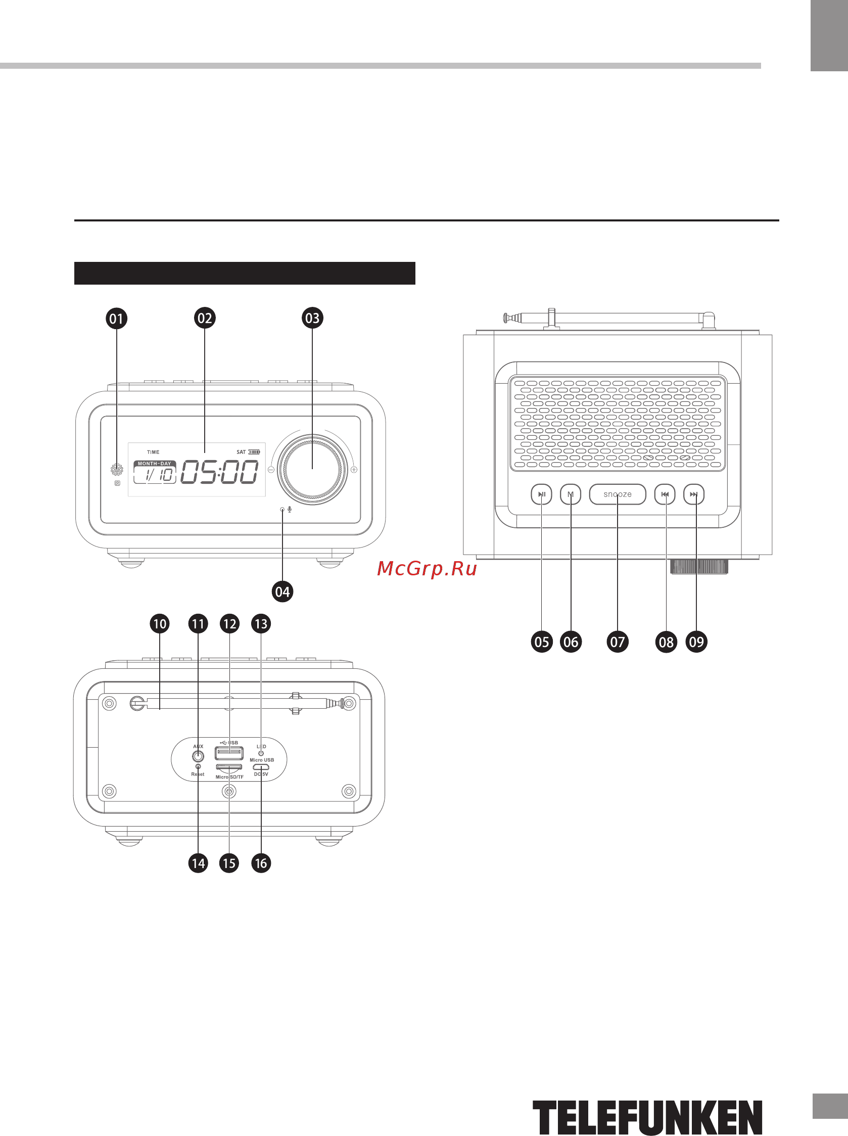 Telefunken TF-1582UB Dark Wood [2/18] Instruction manual