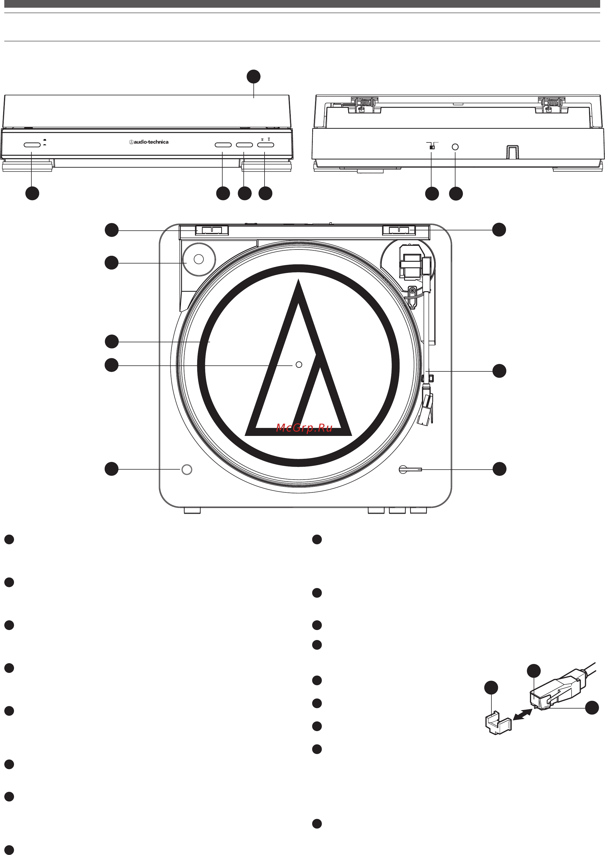 Audio-Technica AT-LP60SPBT-BK [10/56] Principaux éléments