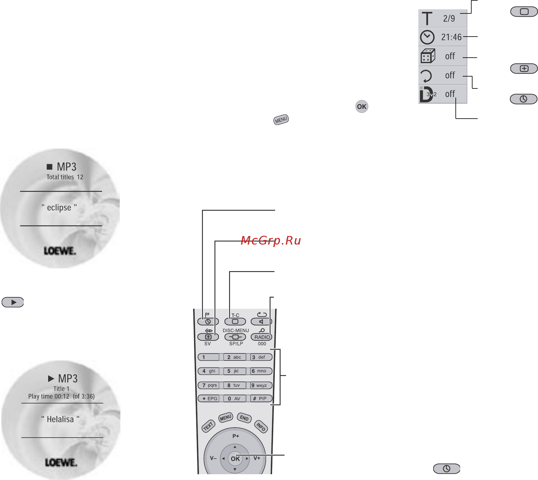 Loewe Xemix 6222 PS D20A [25/35] Строка меню для формата mp3 wma
