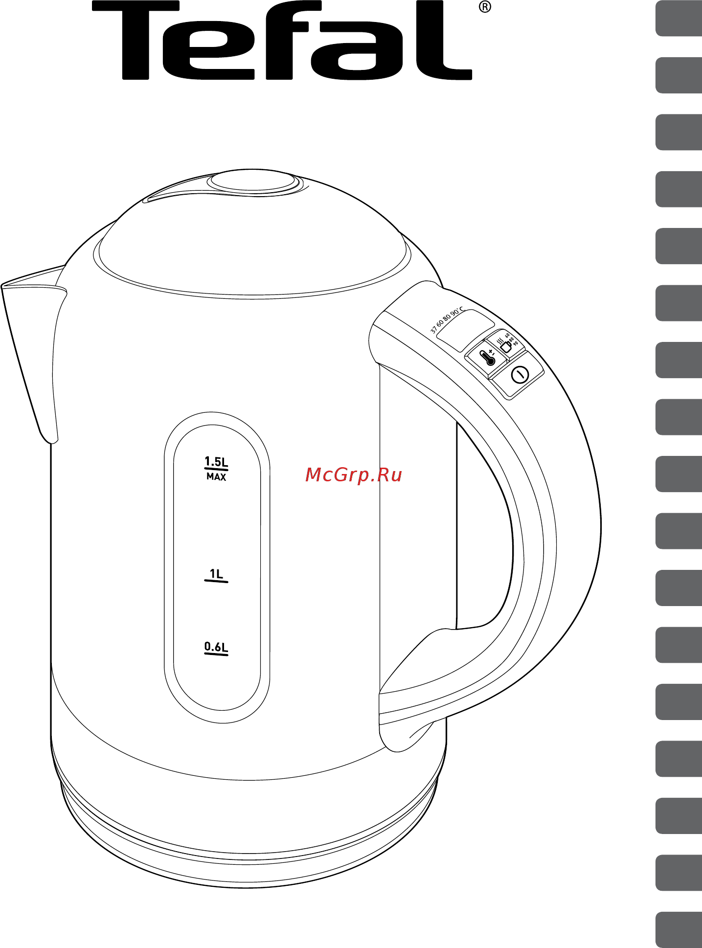 Tefal Selec'tea KI400DRU Инструкция по эксплуатации онлайн
