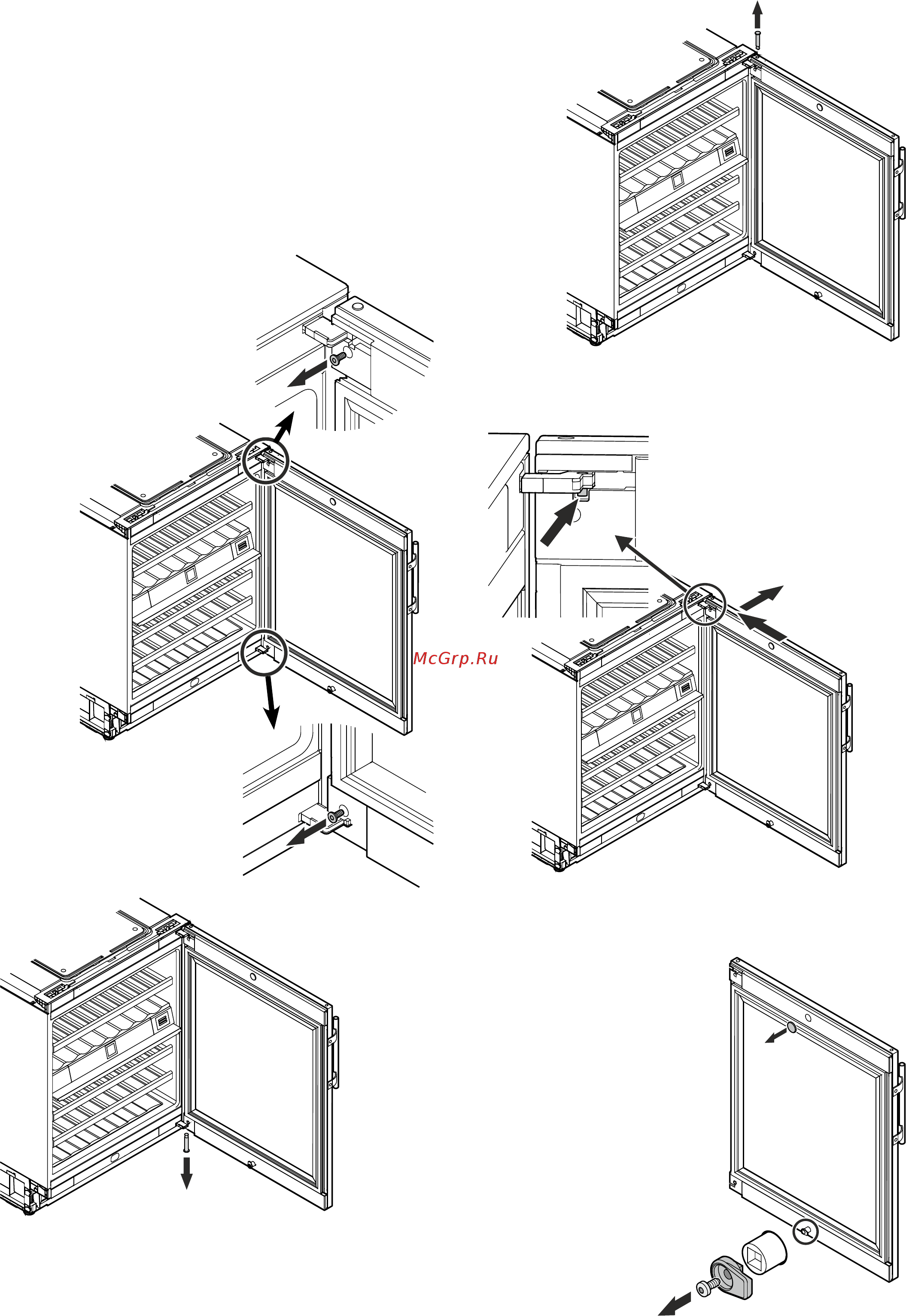 Liebherr UWKes 1752-21 [17/20] Перенавешивание двери