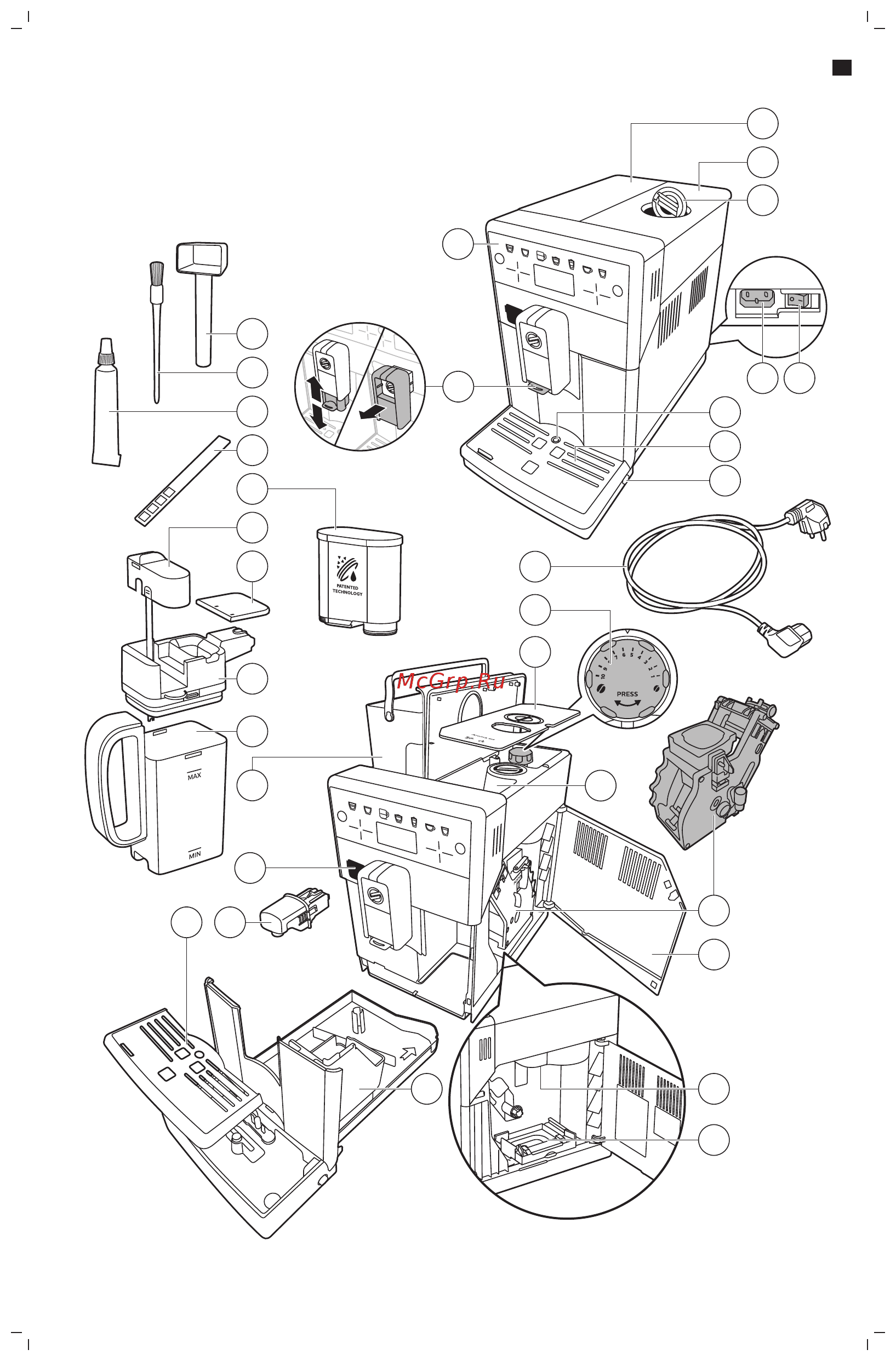 Philips SM5573 Saeco PicoBaristo Deluxe Инструкция по эксплуатации онлайн [3/28] 727473