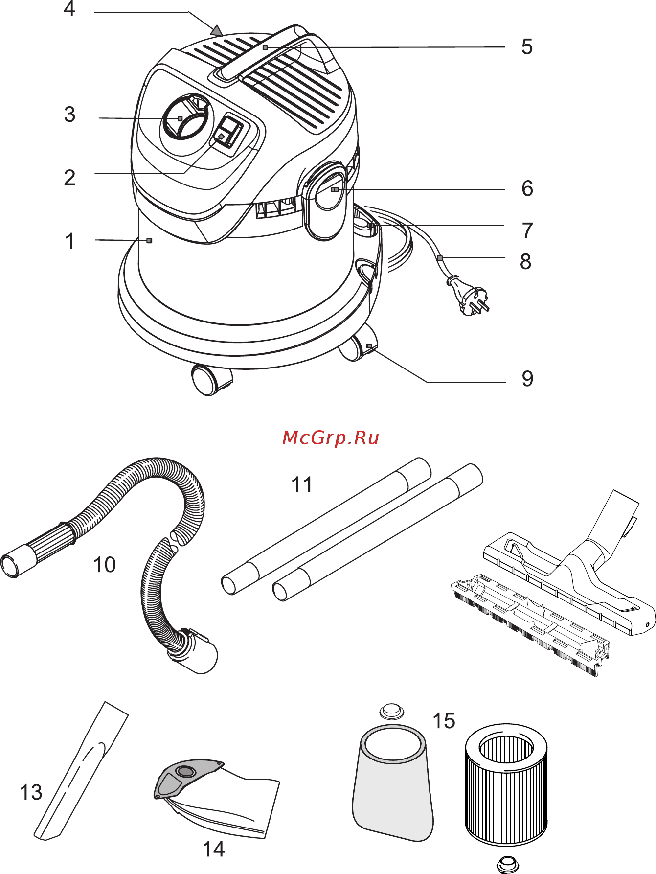 Karcher WD 2 Cartridge Filter Kit Инструкция по эксплуатации онлайн [2/9] 347358