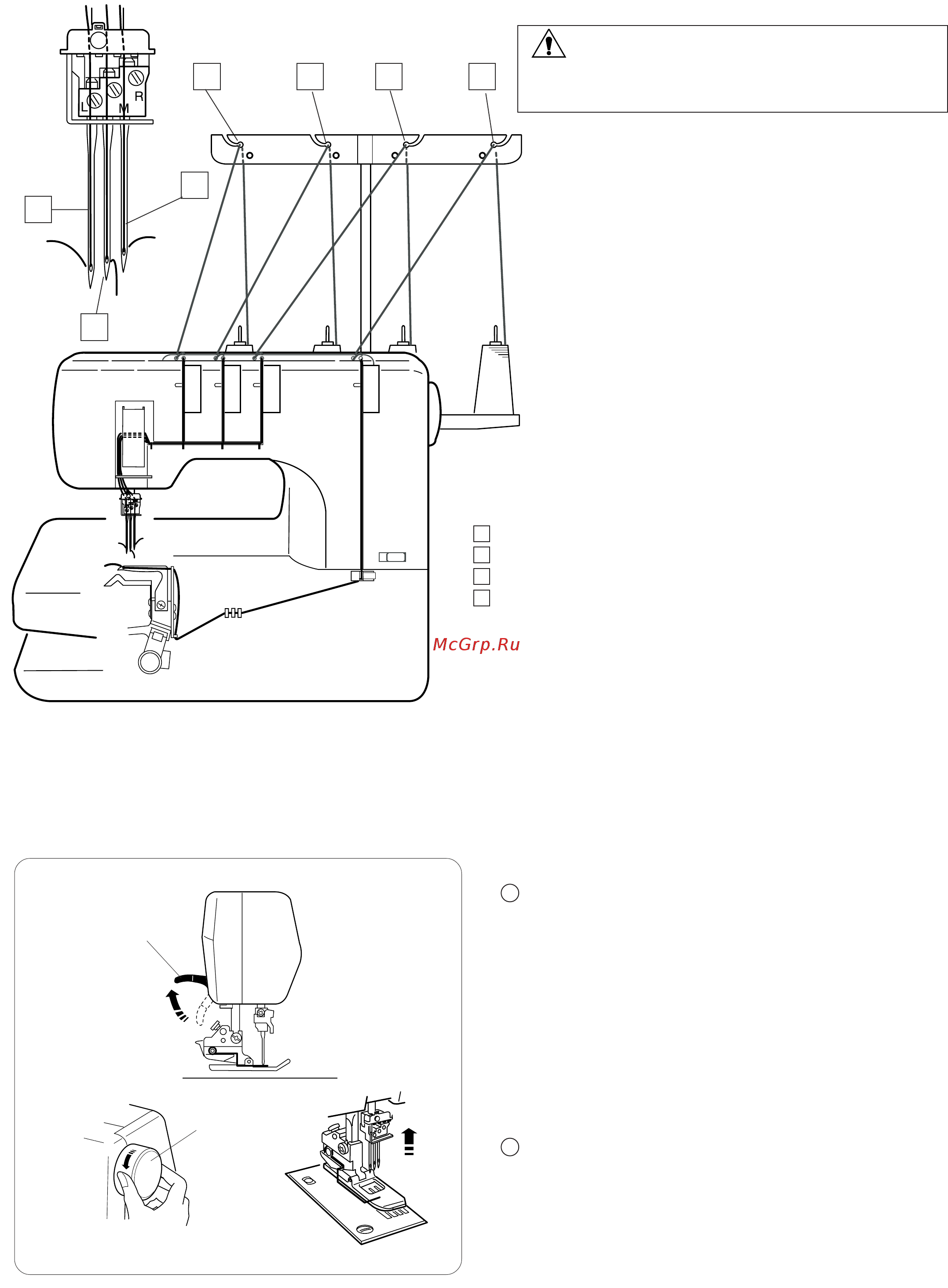 Janome Cover Pro II [11/26] Заправка нитей в машину