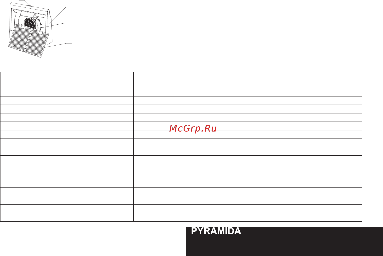 Pyramida UNO 50 IV [5/16] Конструкция вытяжки