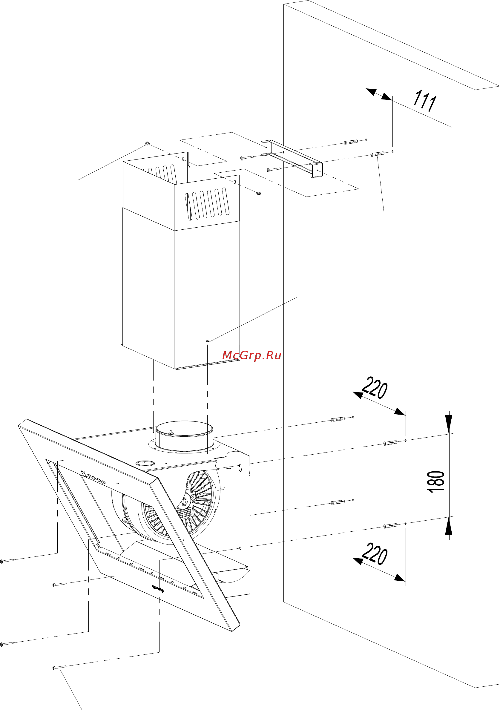 Maunfeld TOWER Light 60 White Glass White Инструкция по эксплуатации онлайн [5/7] 348214