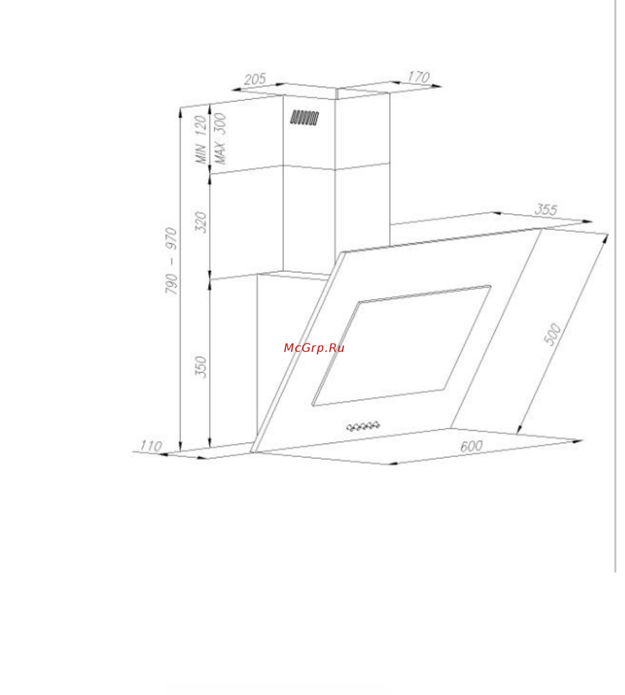 Maunfeld Tower С 60 Black Glass Black [19/26] Установка