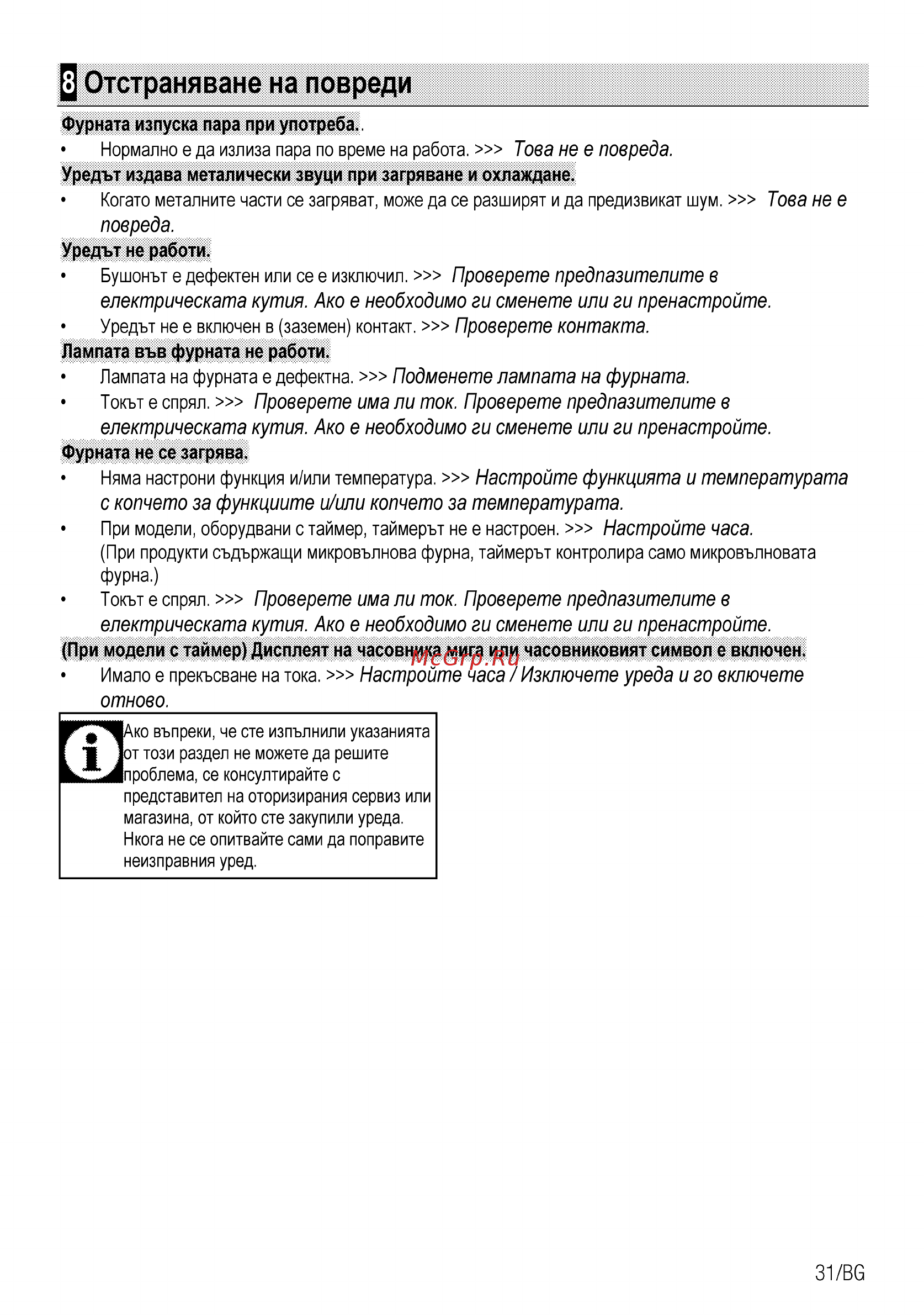 Beko FSE57310GWS [95/96] Отстраняване на повреди