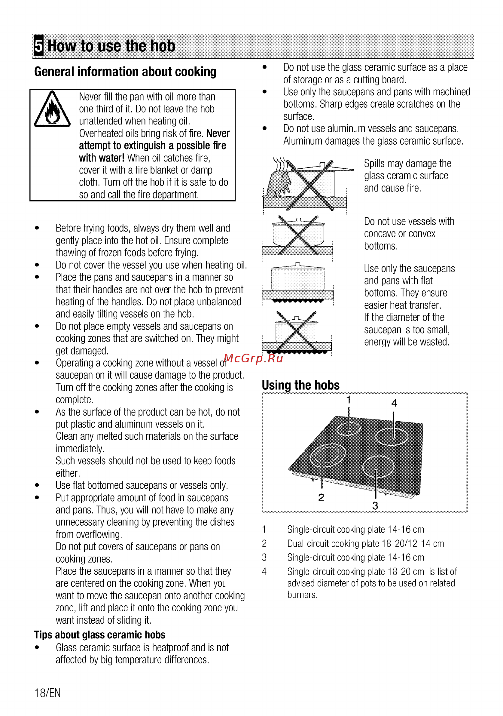 Beko FSE57310GAS [18/100] How to use the hob