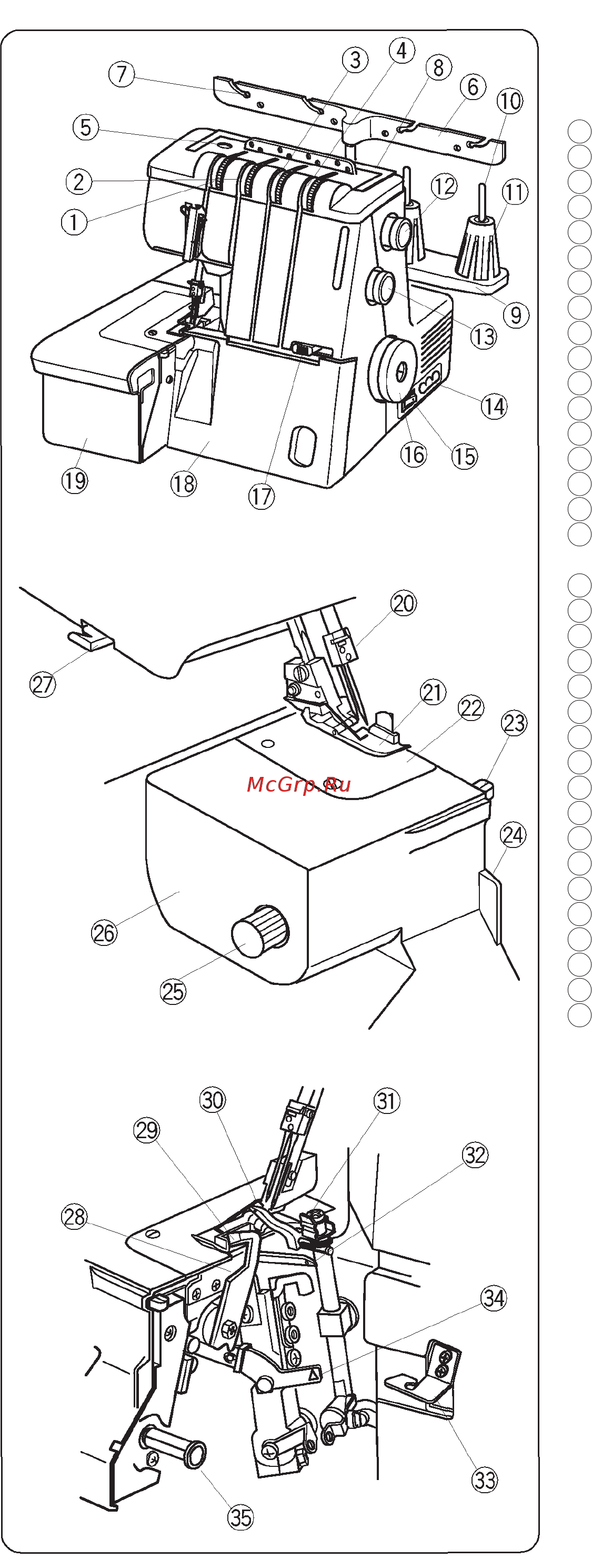 Janome Mylock 784  [5/50] Наименование частей