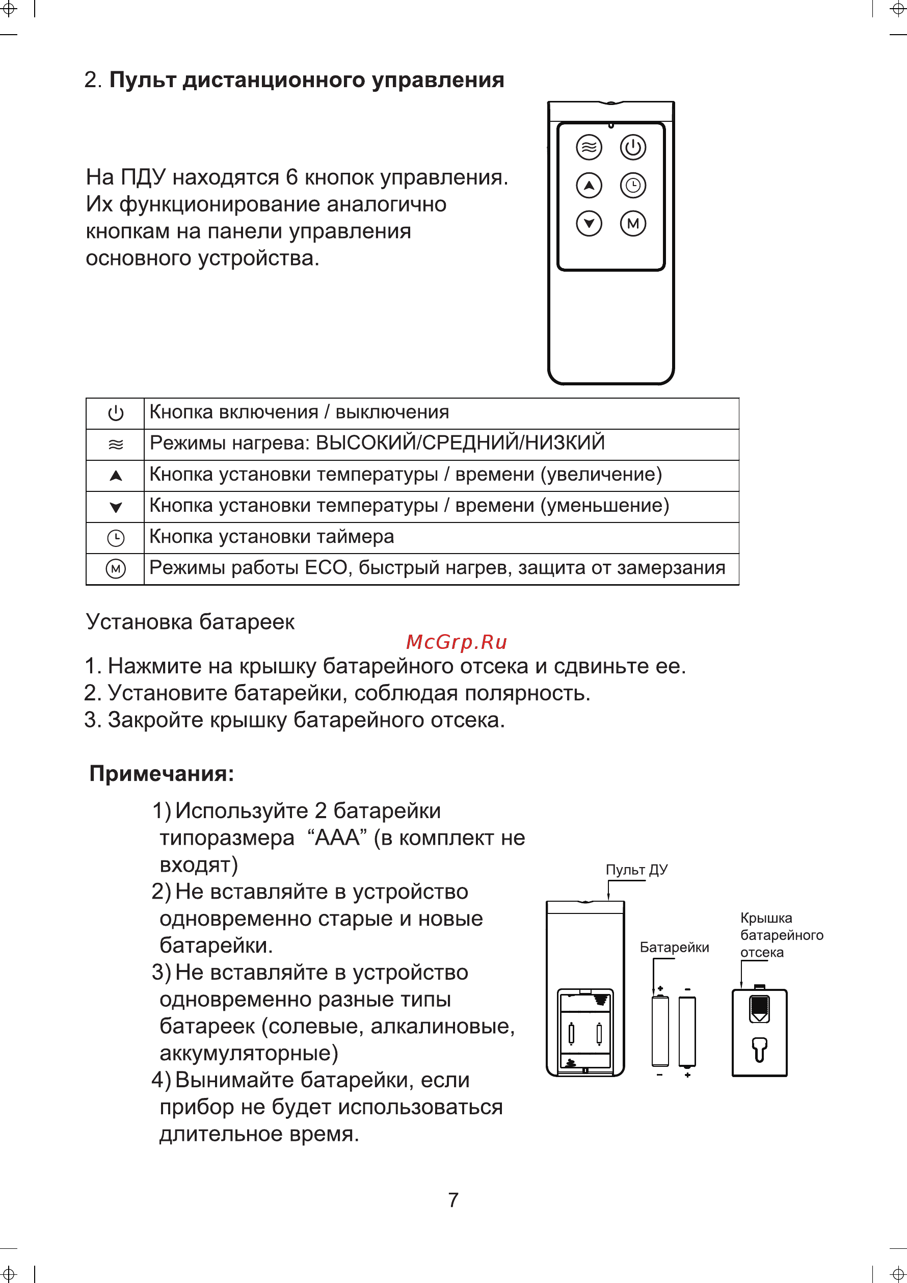 Toshiba PW-1518GRU Инструкция по эксплуатации онлайн [8/10] 590741