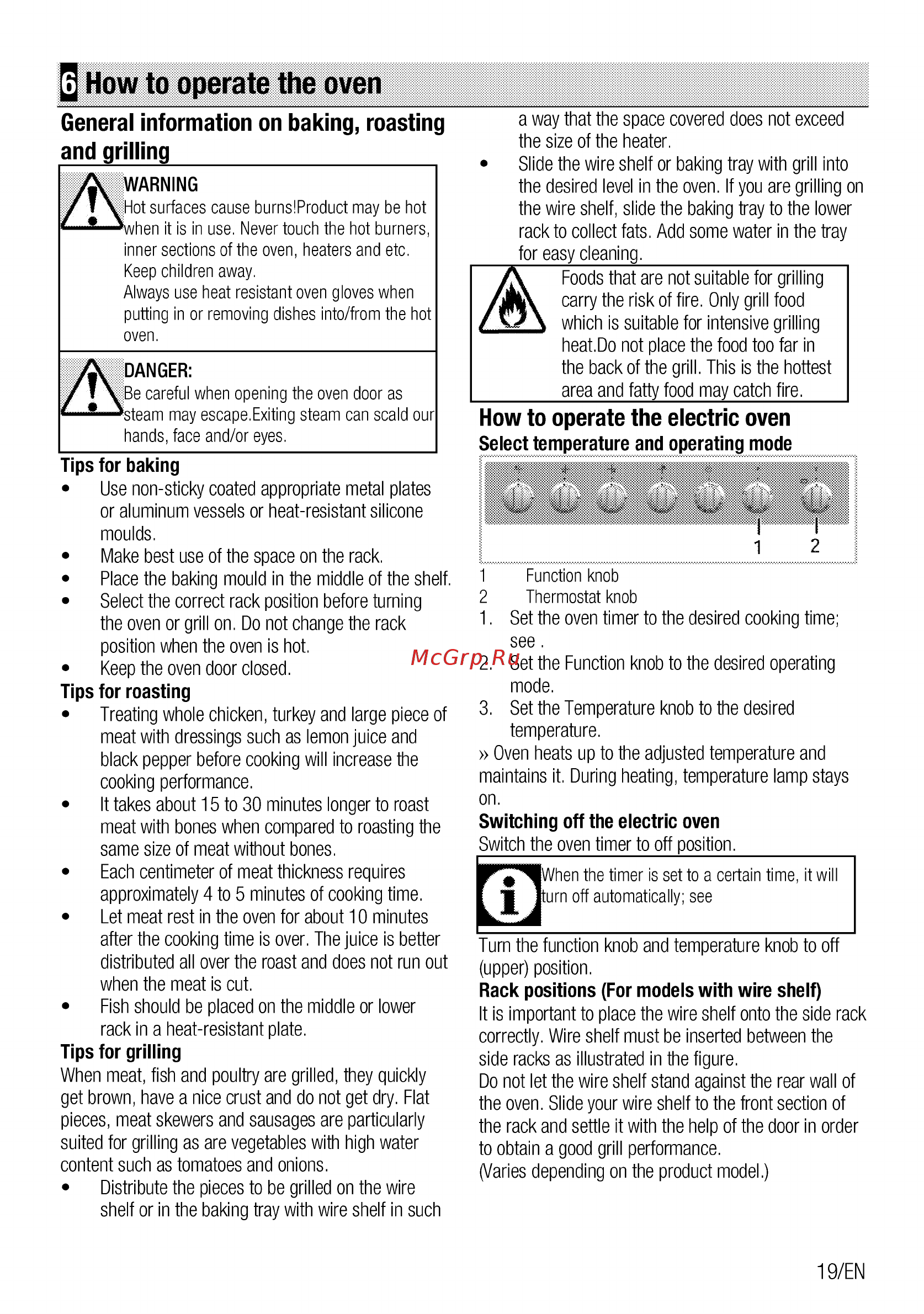 Beko FSS52130DCRS [19/96] How to operate the oven