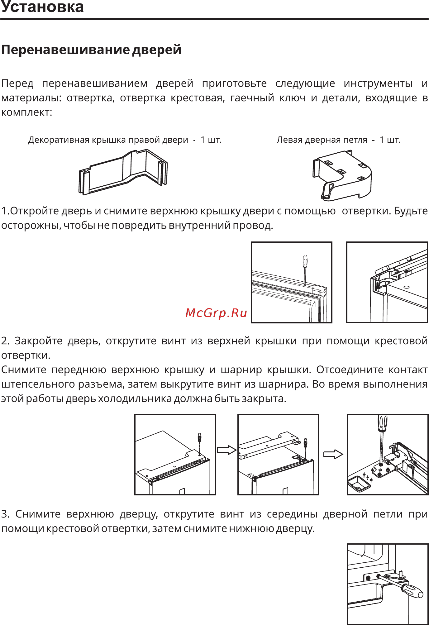 Sharp SJB340XSCH [12/28] Перенавешивание дверей
