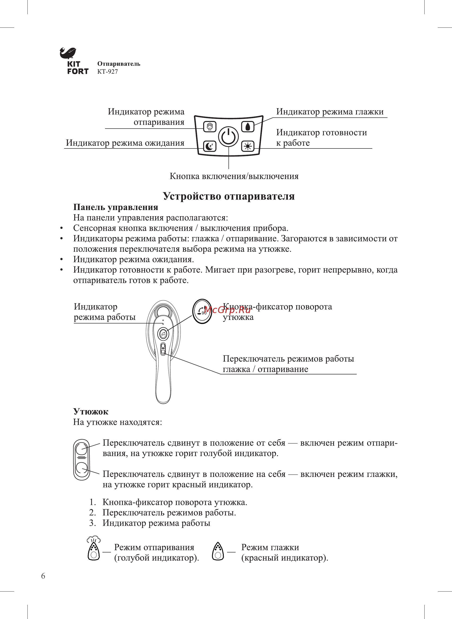 Kitfort КТ-927 Professional Series [6/20] Устройство отпаривателя
