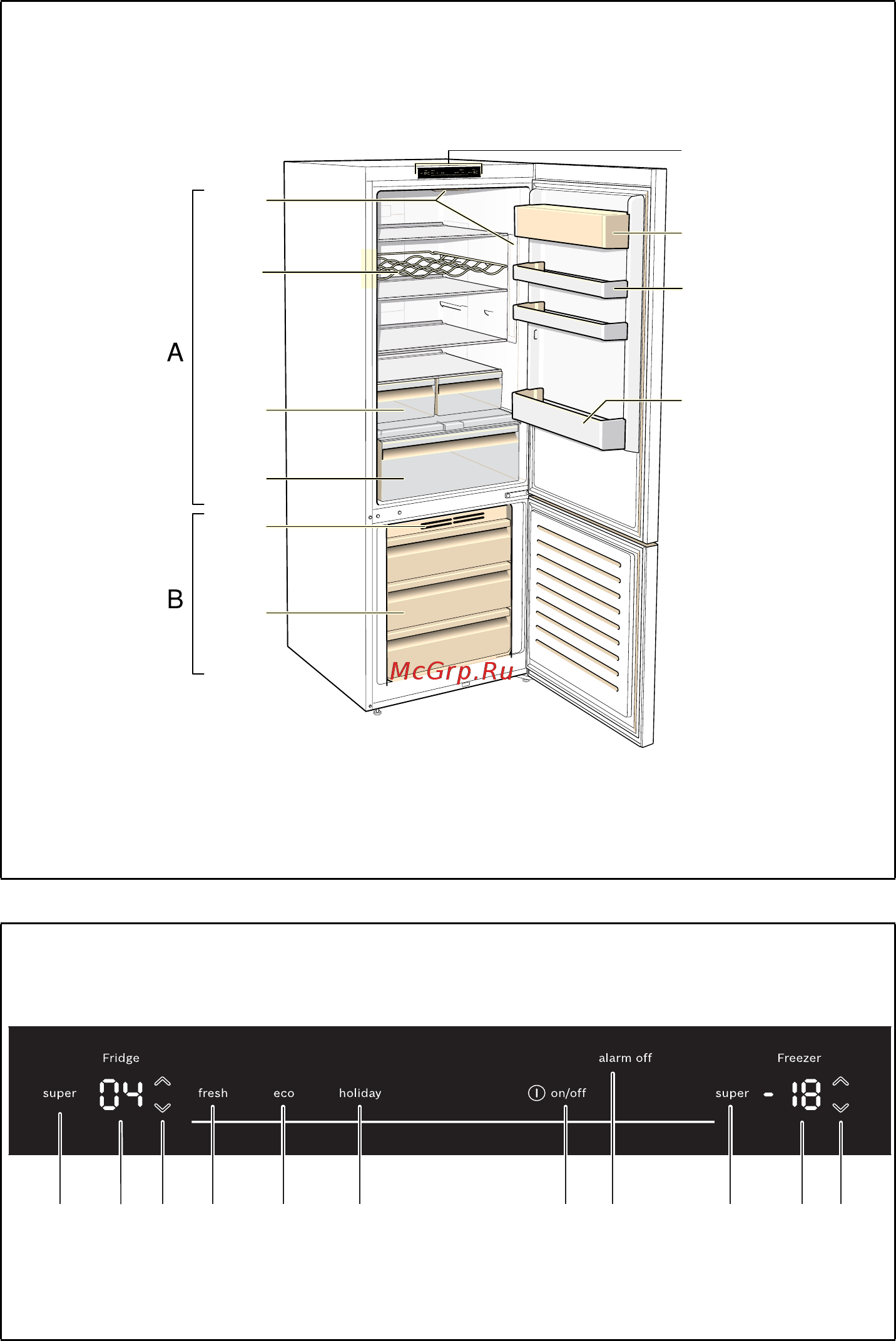 Bosch VitaFresh Serie|6 KGN39LM31R Инструкция по эксплуатации онлайн [54/57] 589005