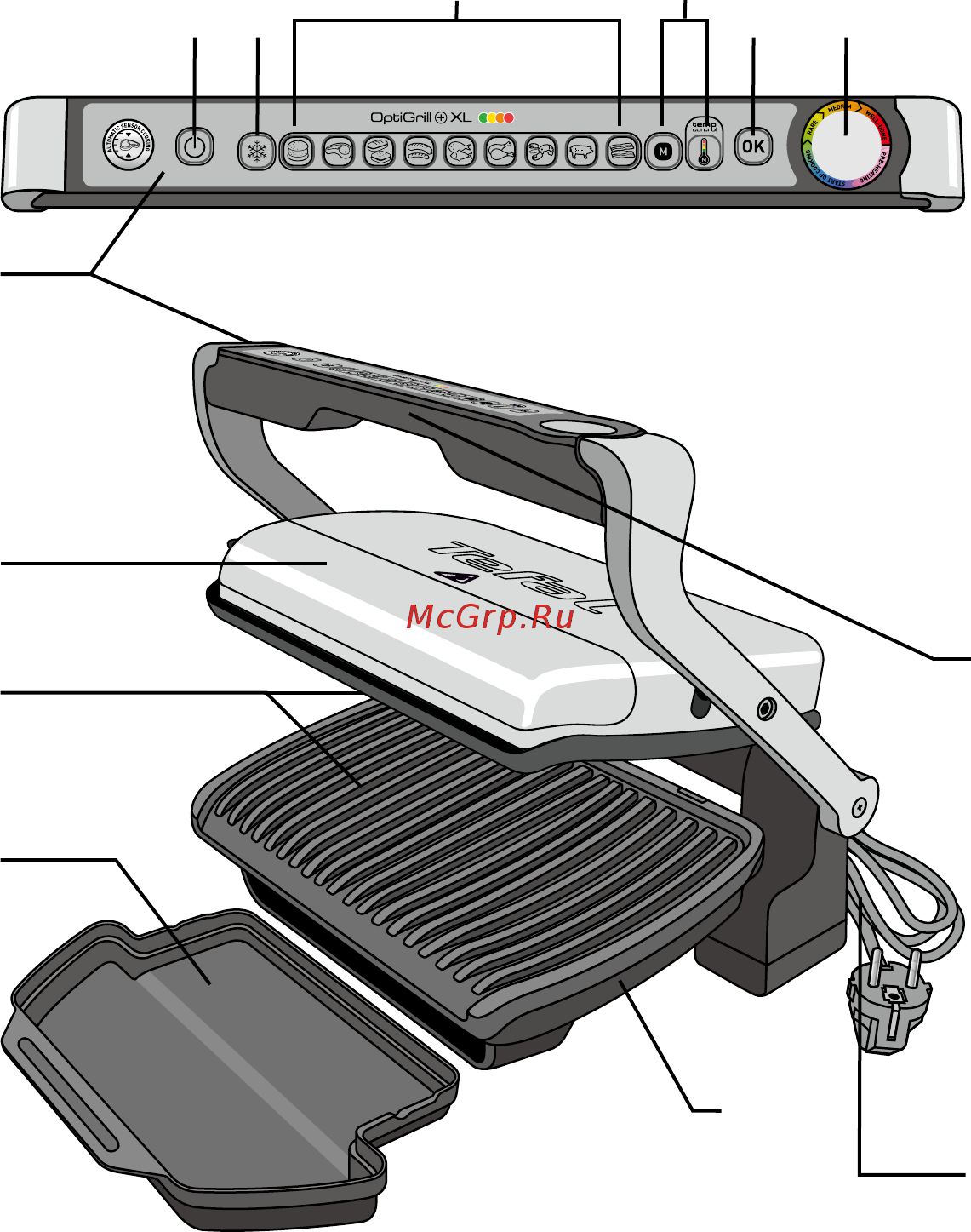 Tefal OptiGrill+ XL с насадкой-противнем GC724D12 Инструкция по эксплуатации онлайн [20/34] 349728