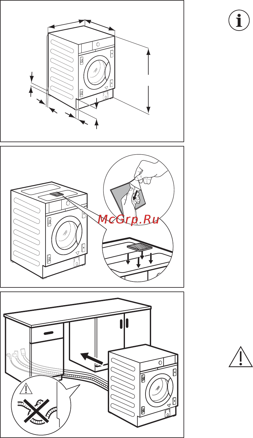 Zanussi ZWI712UDWAR [11/40] Подготовка и установка дверцы кухонной мебели
