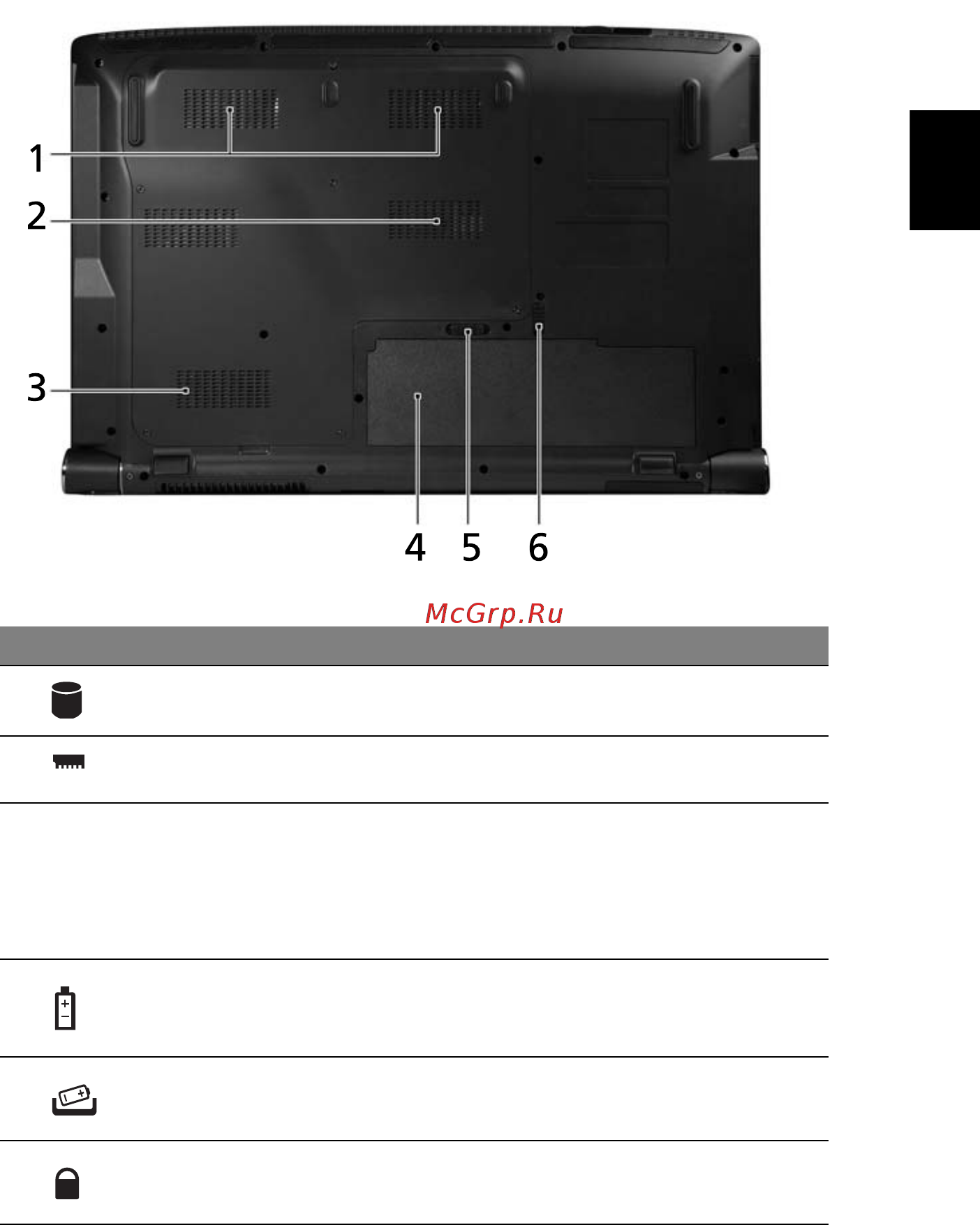 Acer AS8920G-834G32BN [45/111] Вид снизу