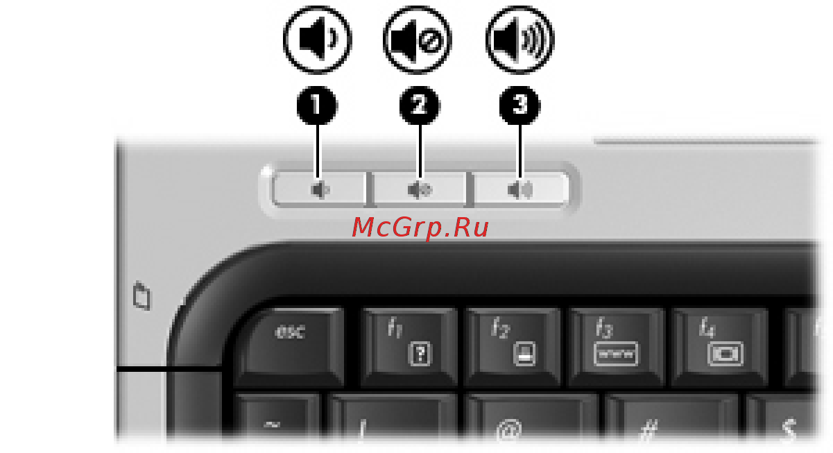 HP Pavilion TX2640er [10/307] Регулировка громкости