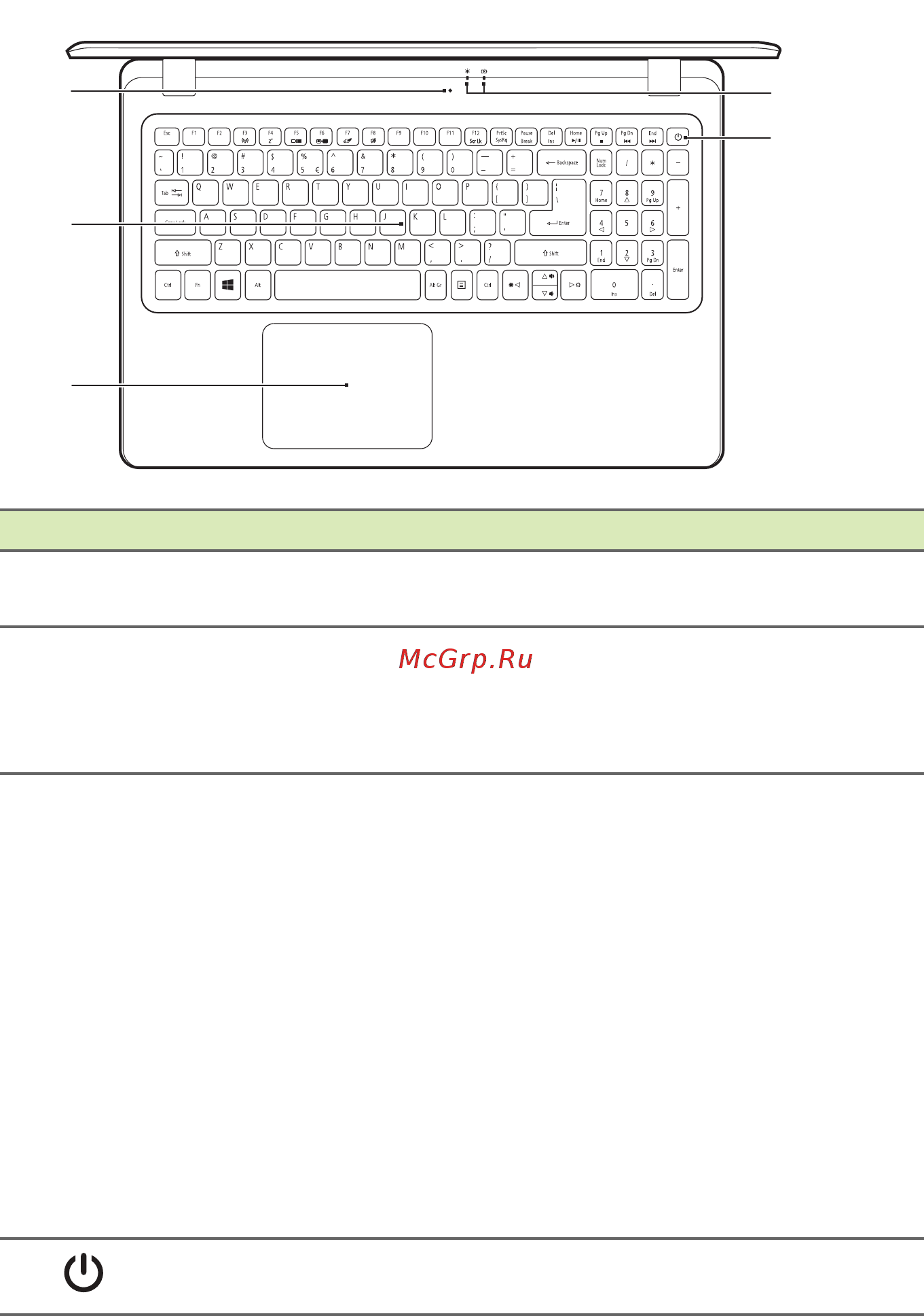 Acer Extensa 15 EX2540-56MP (NX.EFHER.004) [11/90] Вид клавиатуры