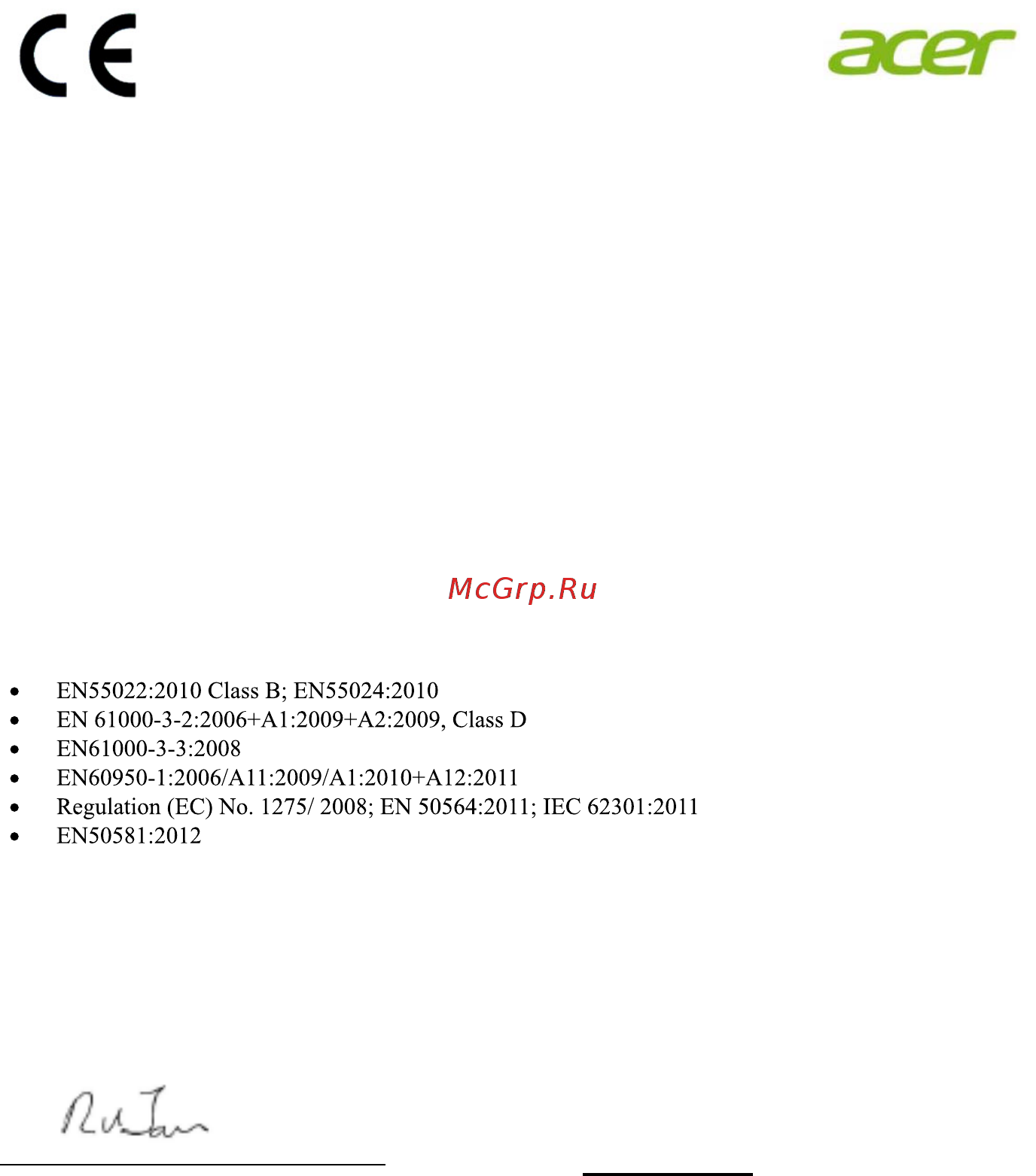 Acer CB271HKAbmidprx [10/29] Declaration of conformity