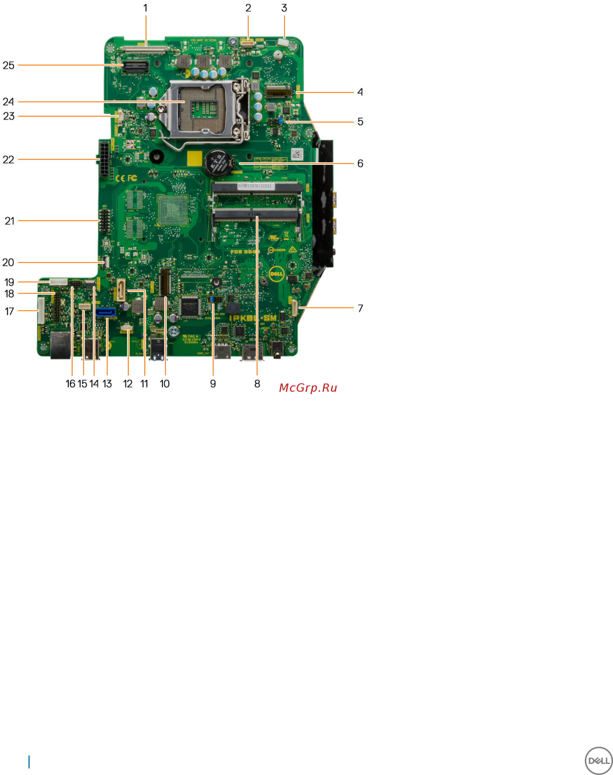Dell Optiplex 5250-8398 Черный [44/78] System board layout