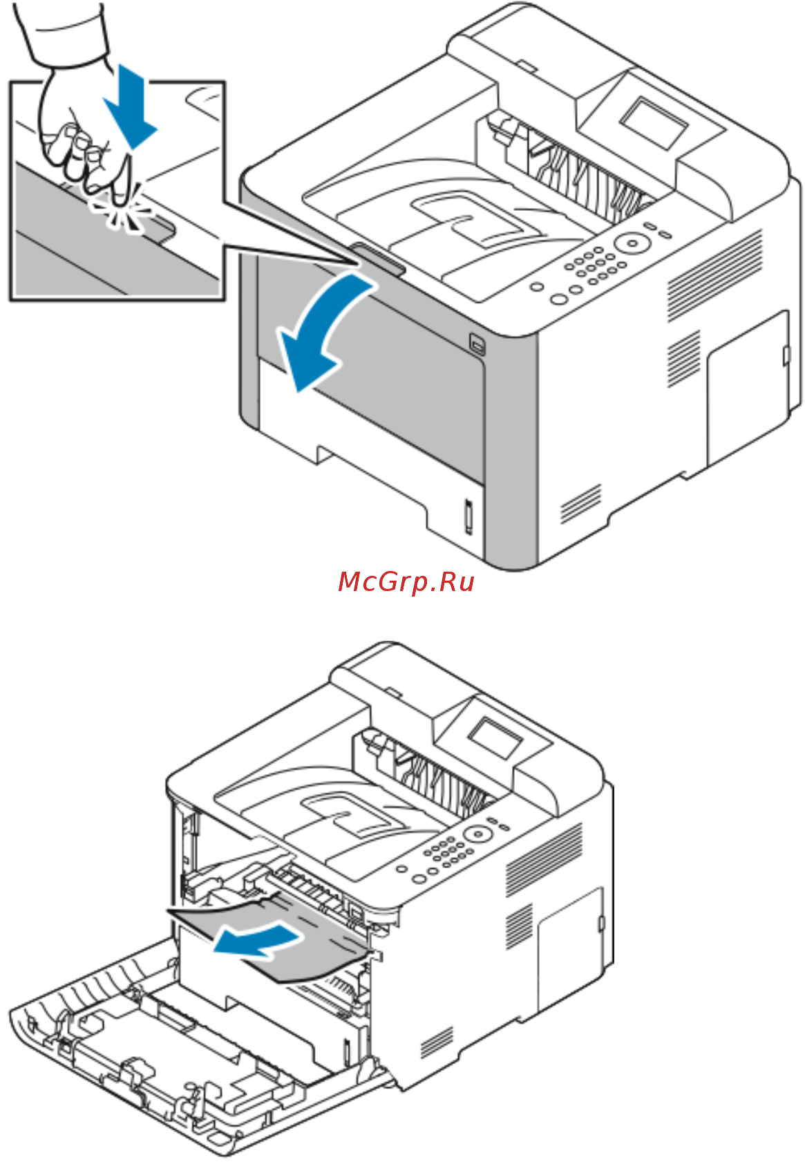 Xerox Phaser 3330VDNI — устранение застреваний бумаги в принтере