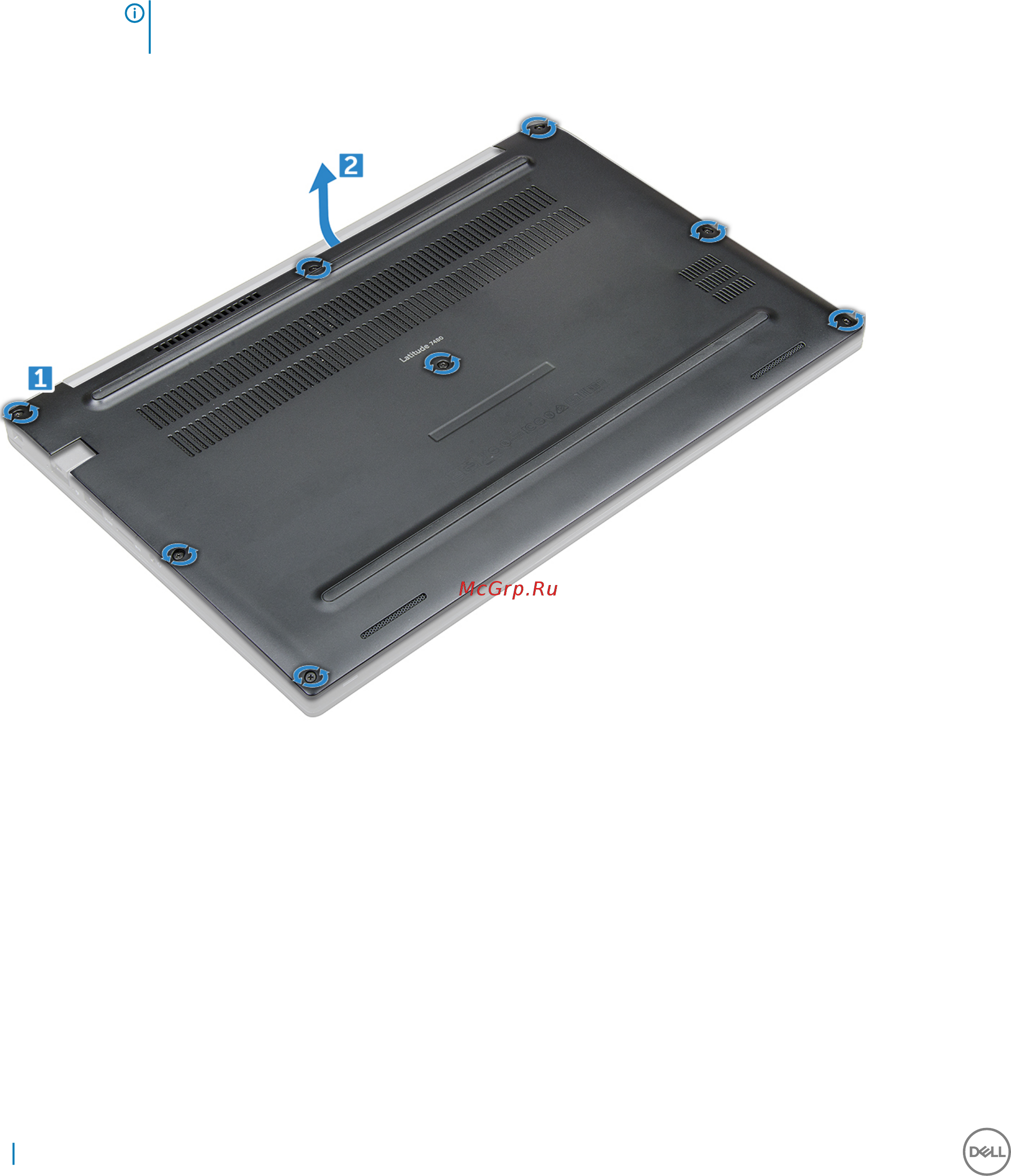 Dell Latitude 7480-8685 [10/61] Нижняя крышка