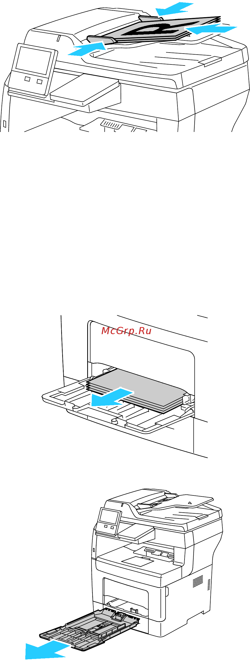 Xerox Versalink B405 [197/267] Извлечение застрявшей бумаги из ...