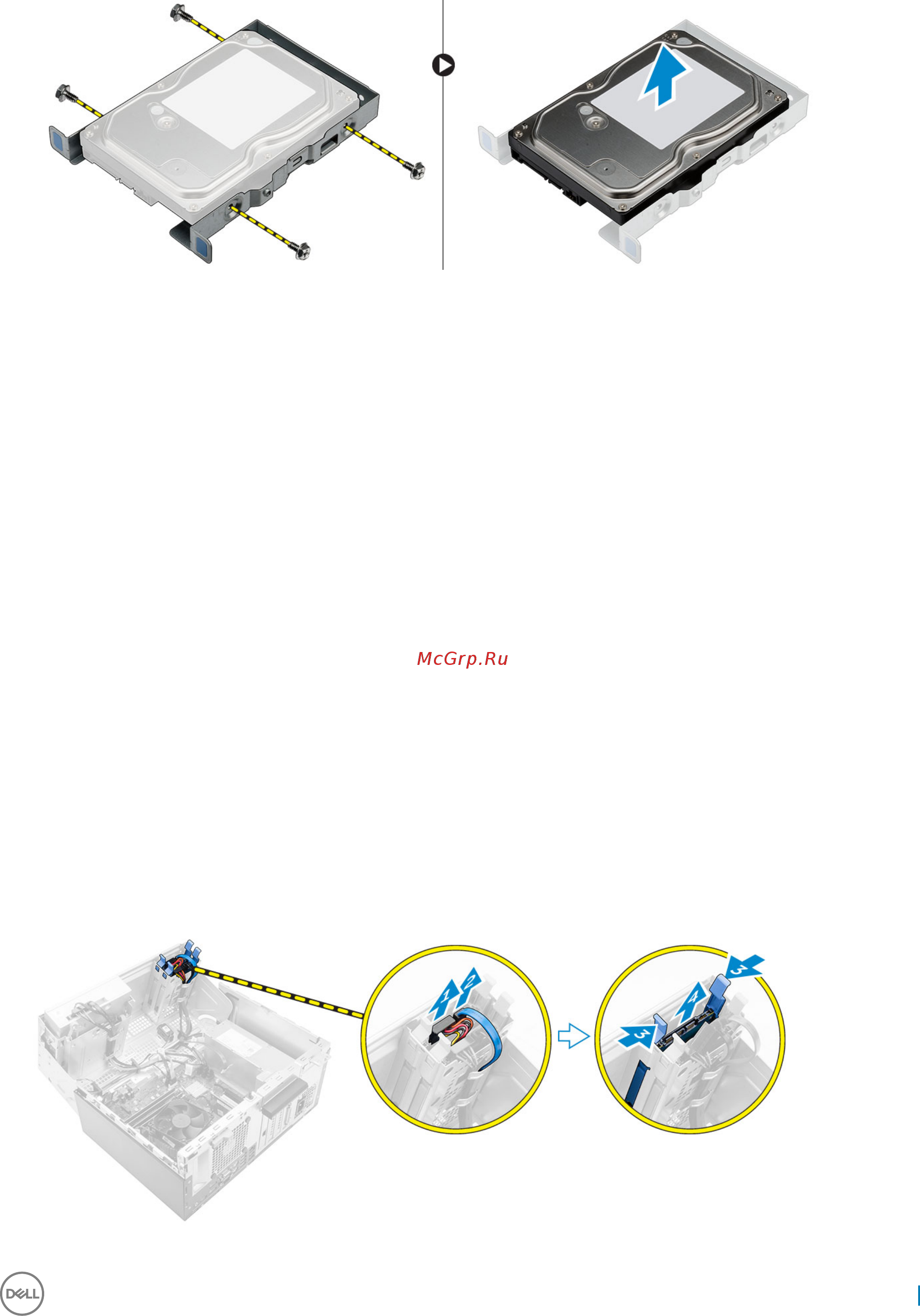 Dell Vostro 3667-8077 [11/63] Установка 3 5 дюймового жесткого диска в сборе