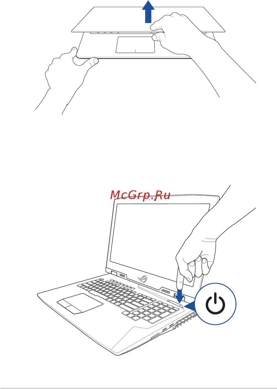 Asus G703VI-E5132T [30/114] Откройте крышку