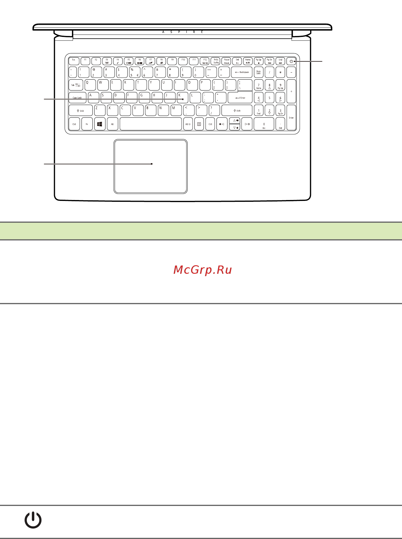 Acer Aspire A515-41G [11/87] Вид клавиатуры