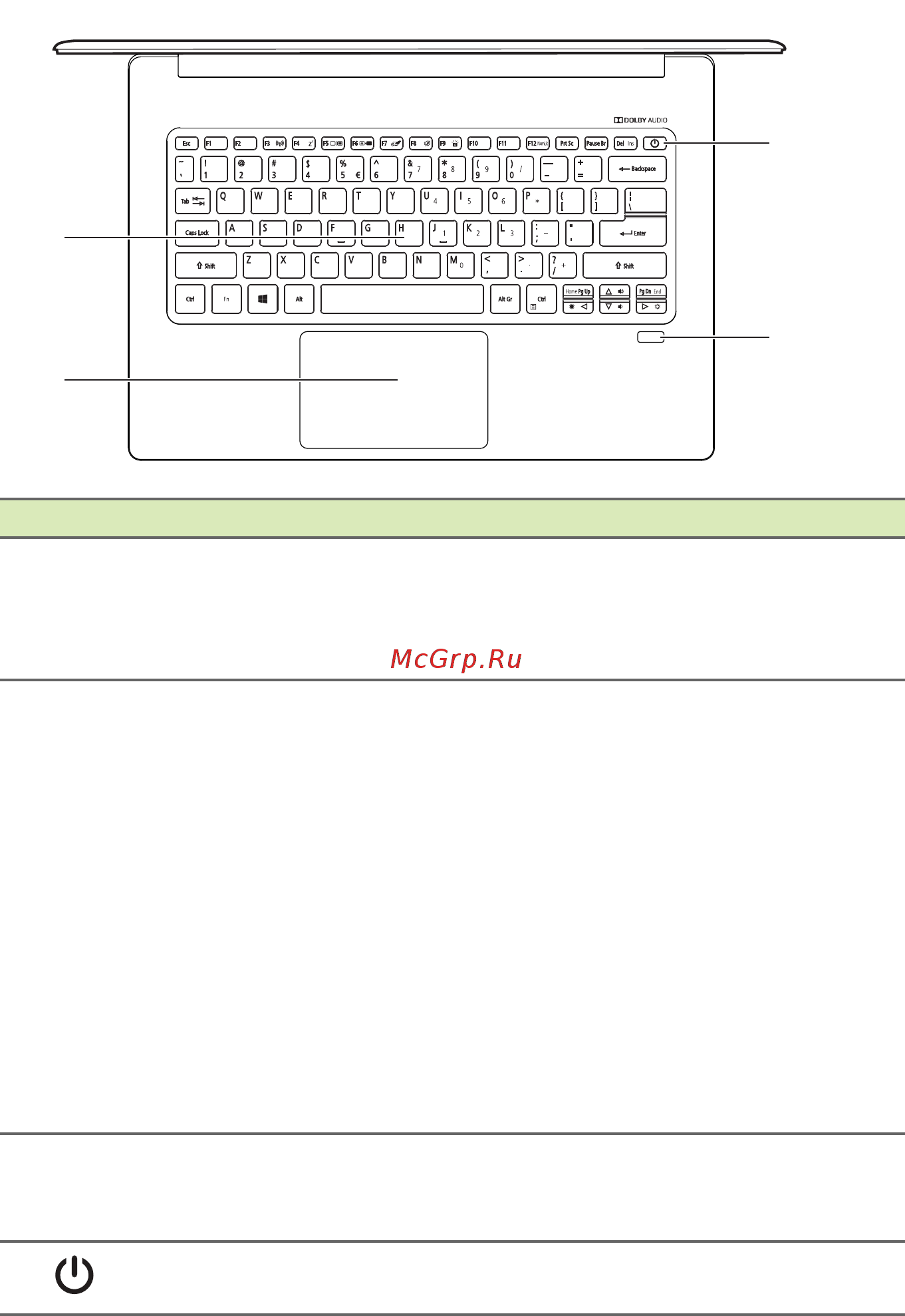 Acer Swift 5 SF514-52T-54D NX.GTMER.008 [11/89] Вид клавиатуры