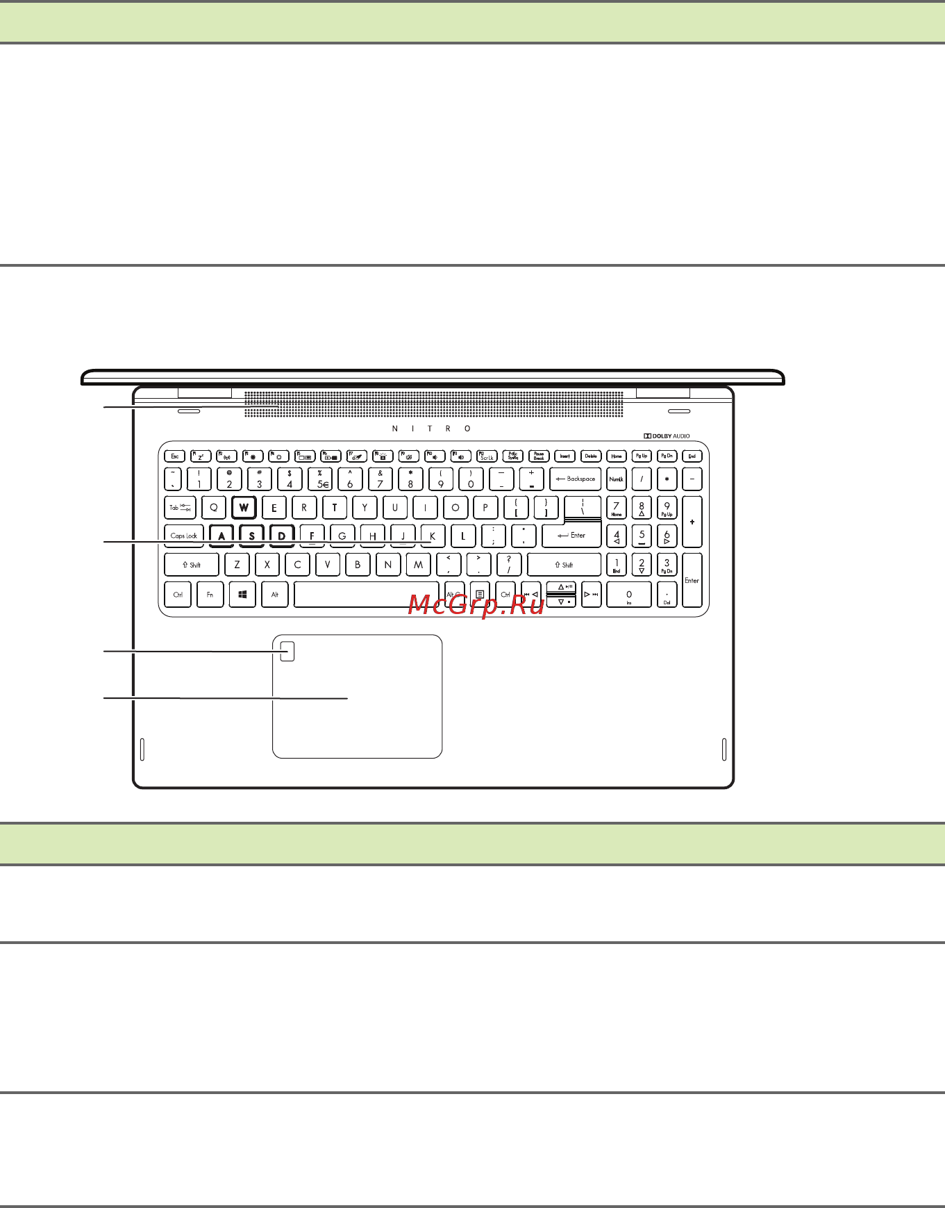 Acer SP515-51GN-581E NX.GTQER.001 [11/91] Вид клавиатуры