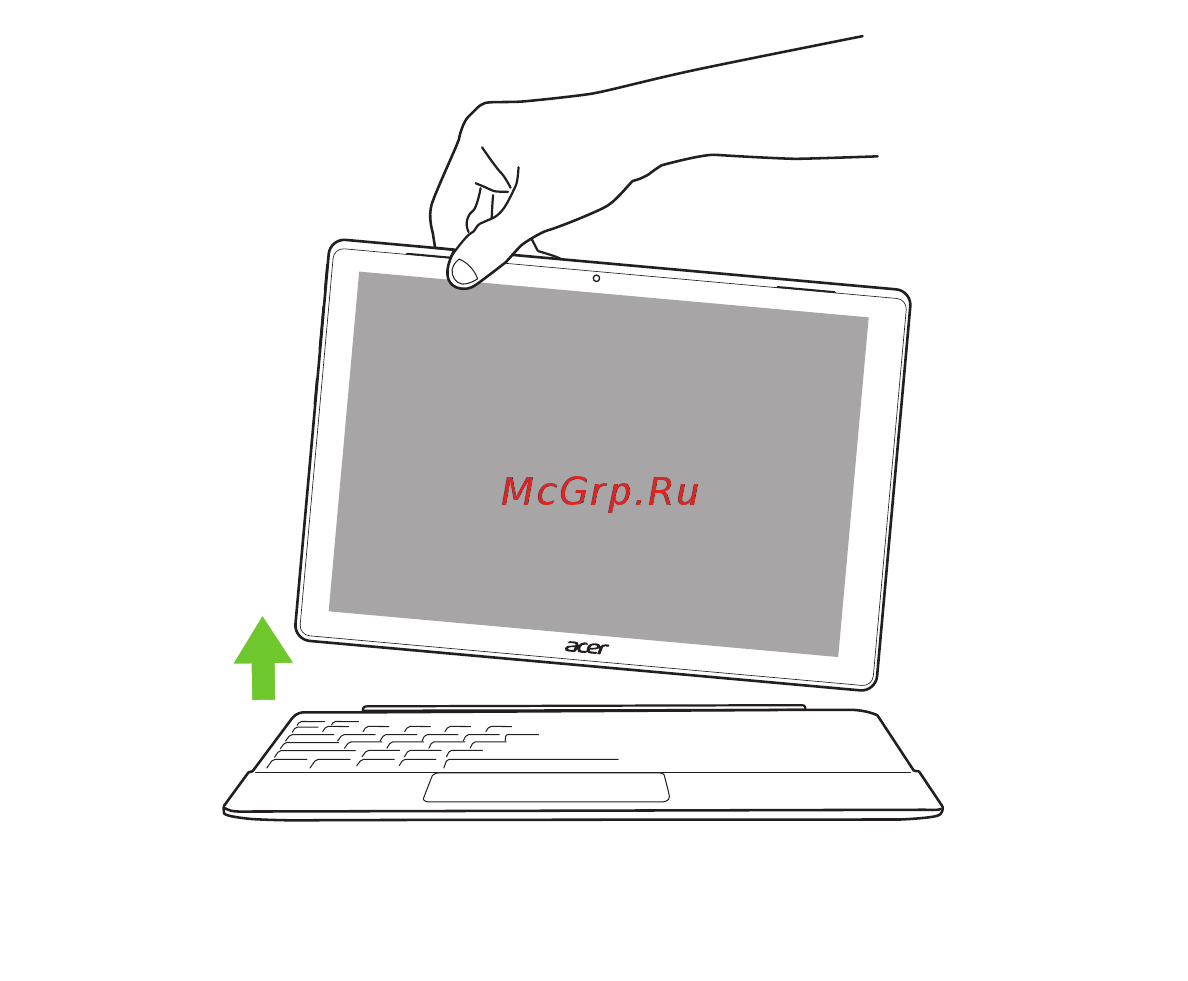 Acer SW312-31-P8D2 NT.LDRER.001 [15/87] Подсоединение и отсоединение клавиатуры