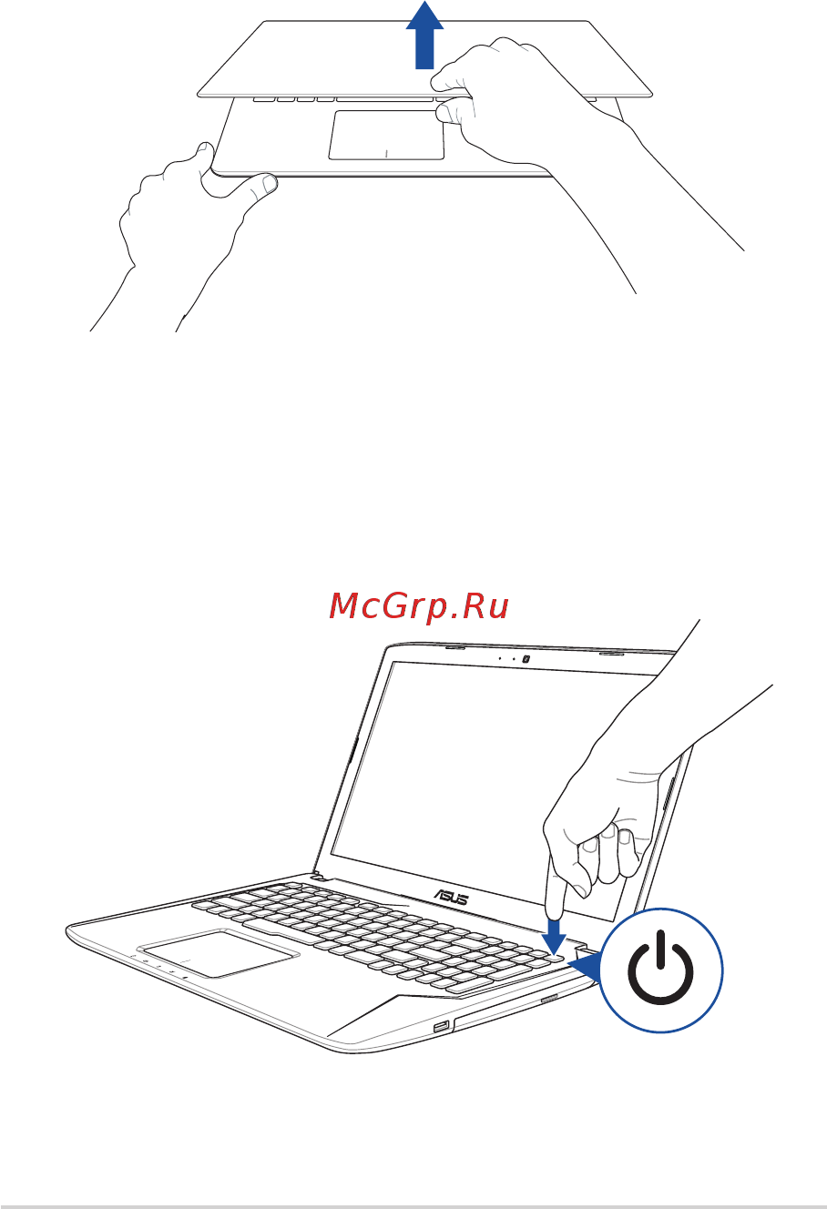 Asus FX553VE-FY177 [30/126] Откройте крышку