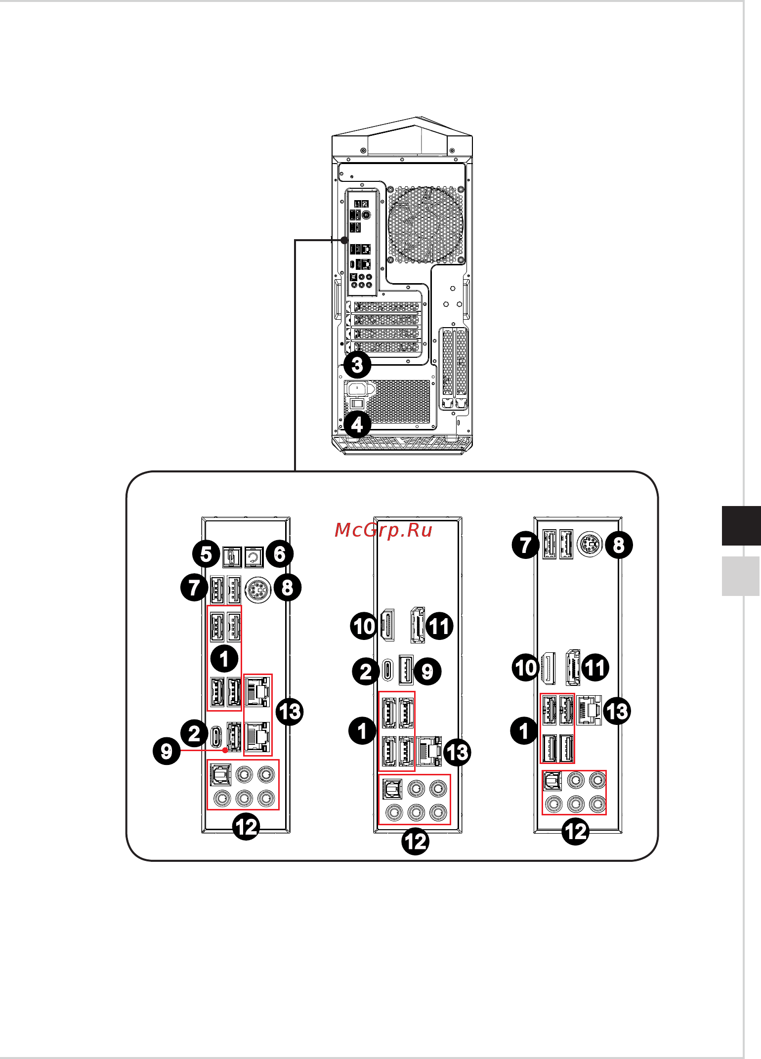 MSI Infinite X 8RD-047RU Черный, красный [13/37] Вид сзади