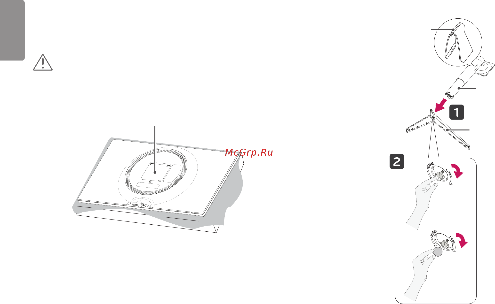 LG 32GK850G-B [10/44] Сборка подставки