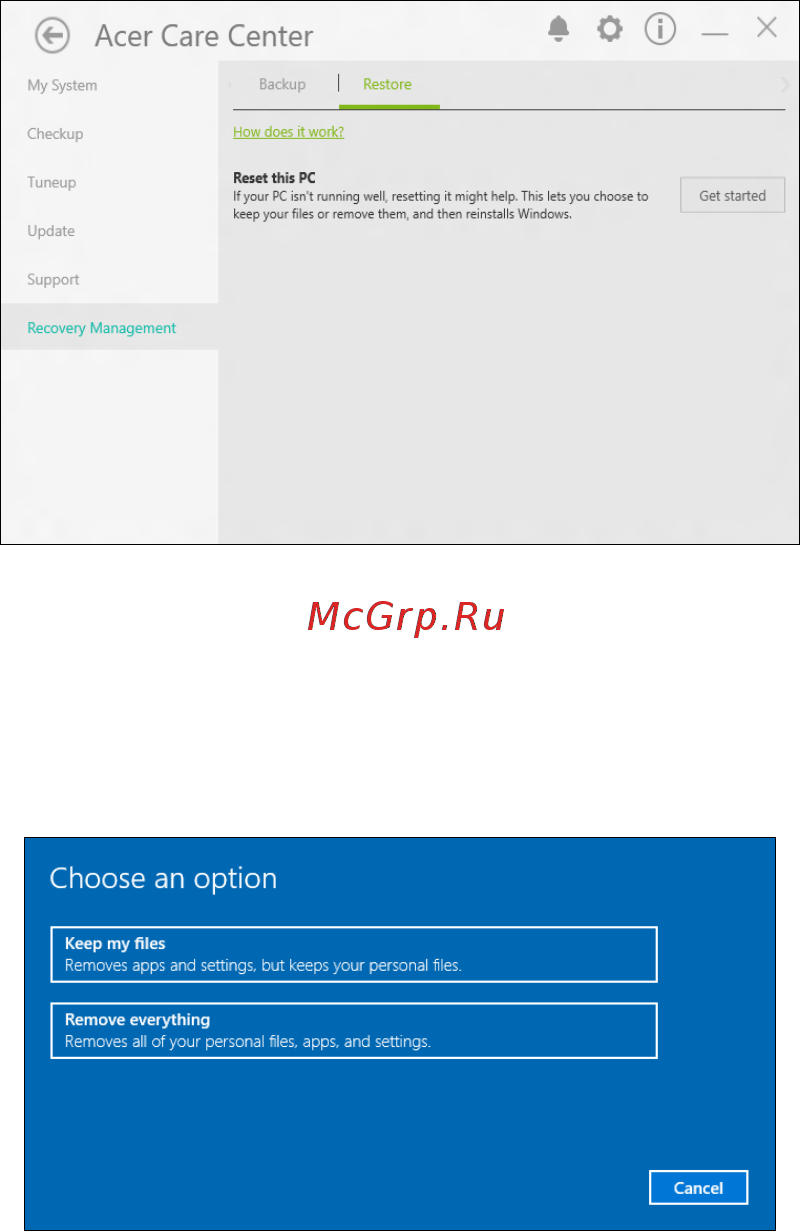 Acer Aspire 3 A315-41G-R61Y NX.GYBER.012 [29/85] Сбросить пк и удалить все