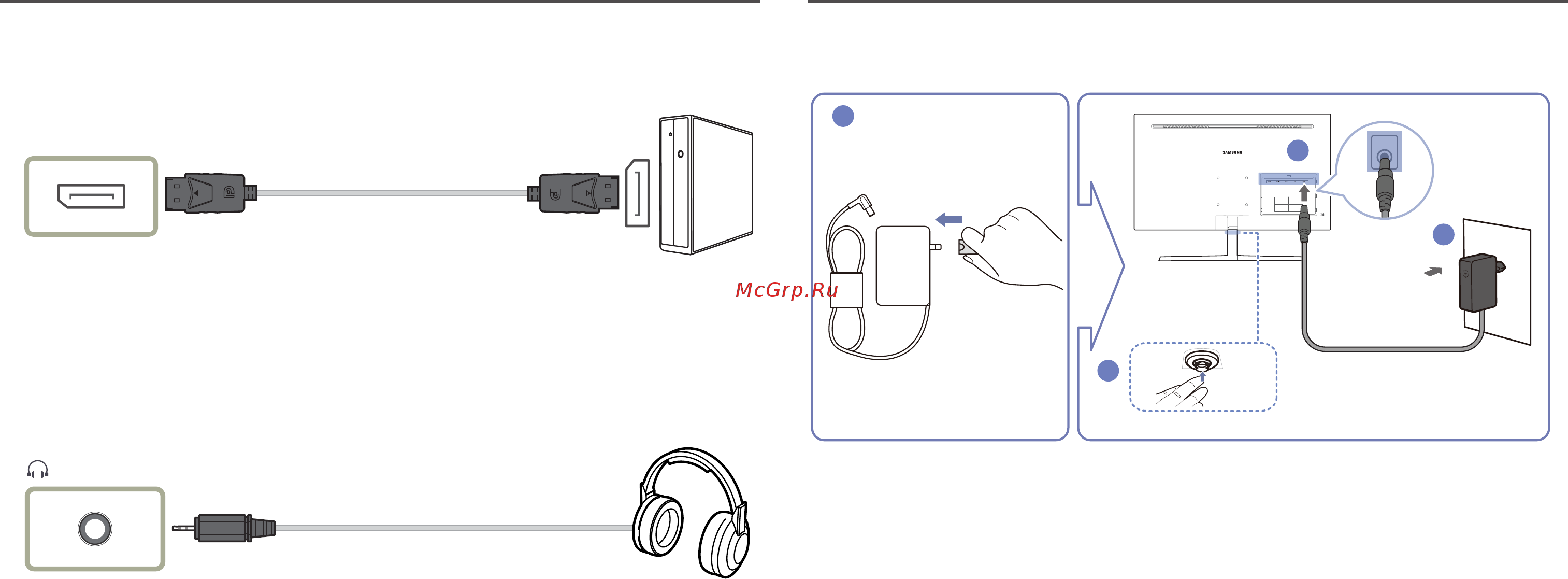 Samsung C32JG50QQI [22/48] Подключение кабеля питания