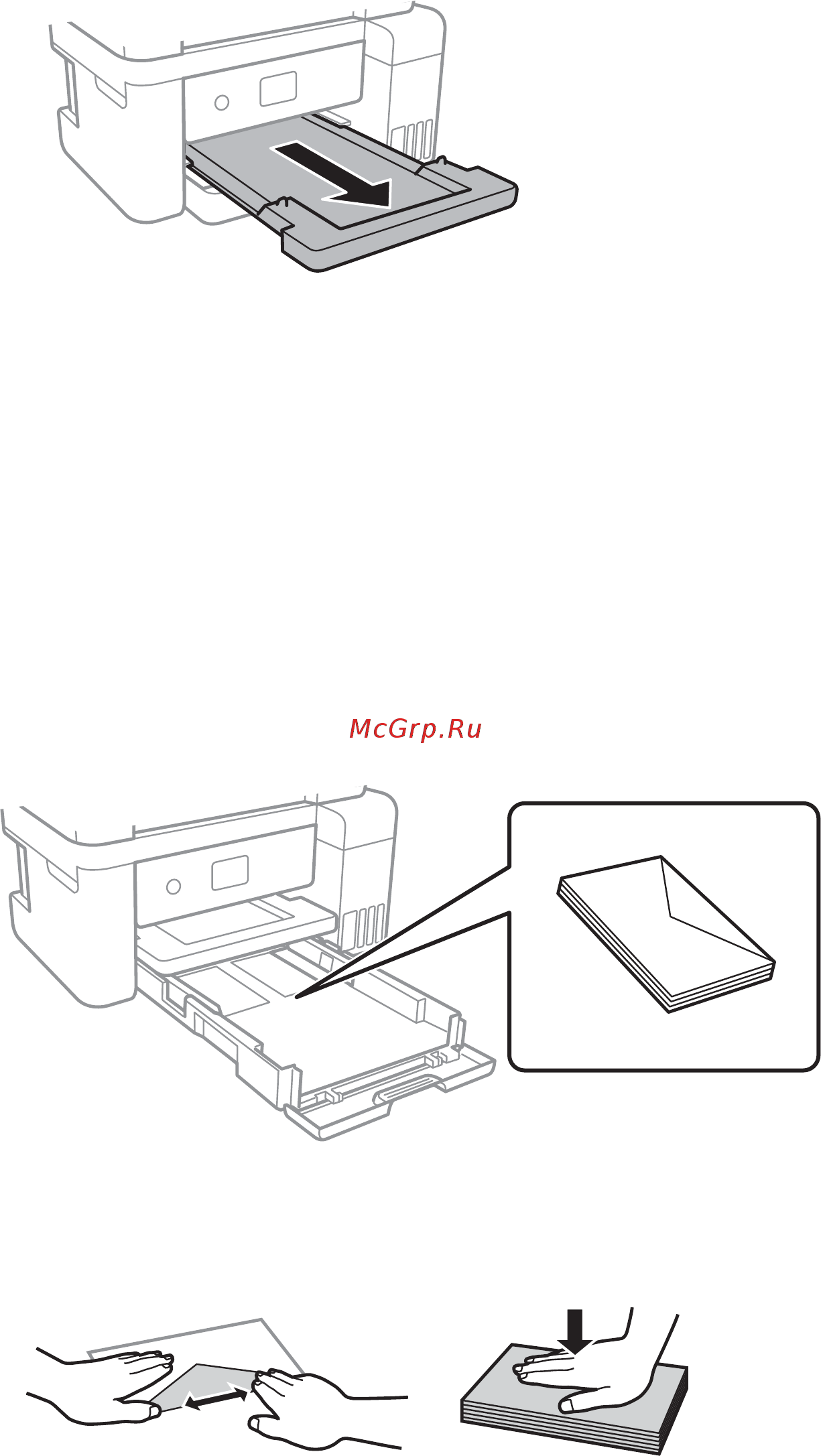Epson L6170 [53/195] Загрузка конвертов и меры предосторожности
