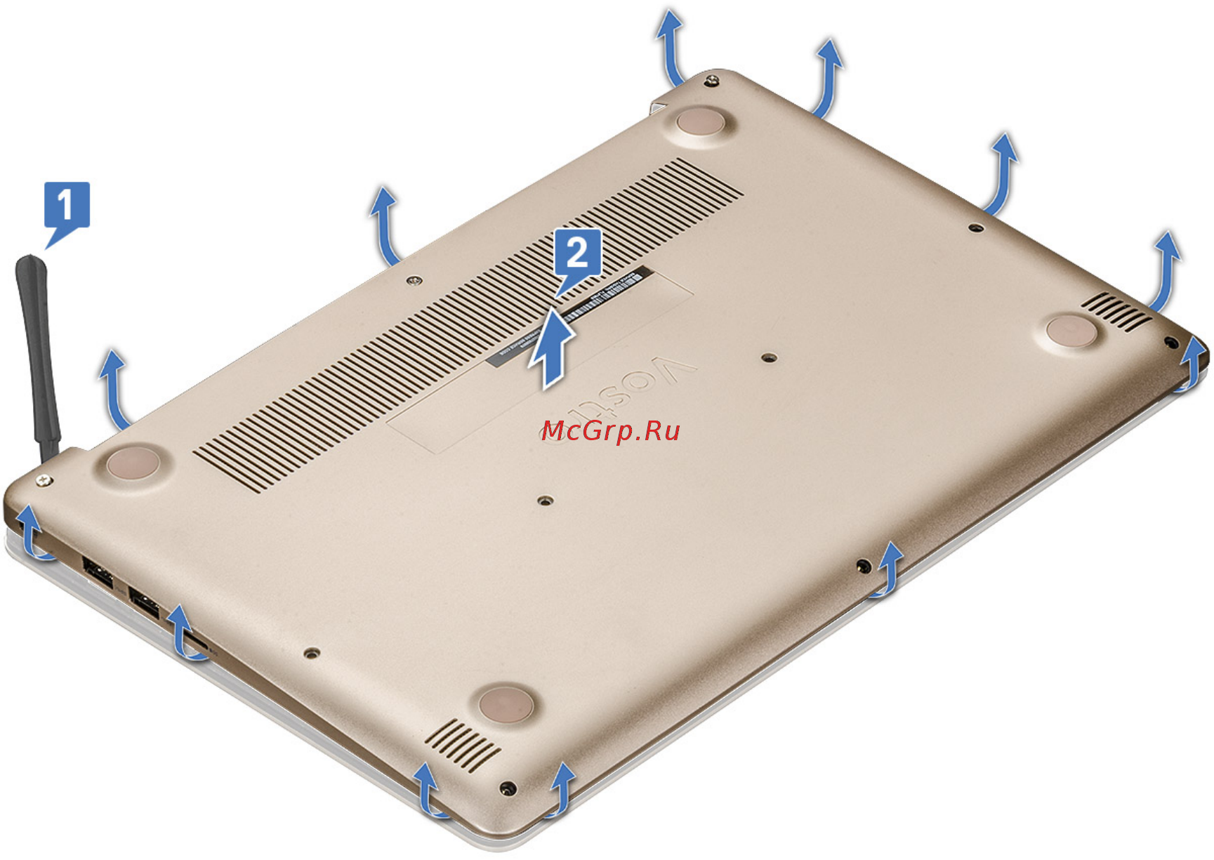 Dell Vostro 5370-7994 [11/80] Установка нижней крышки