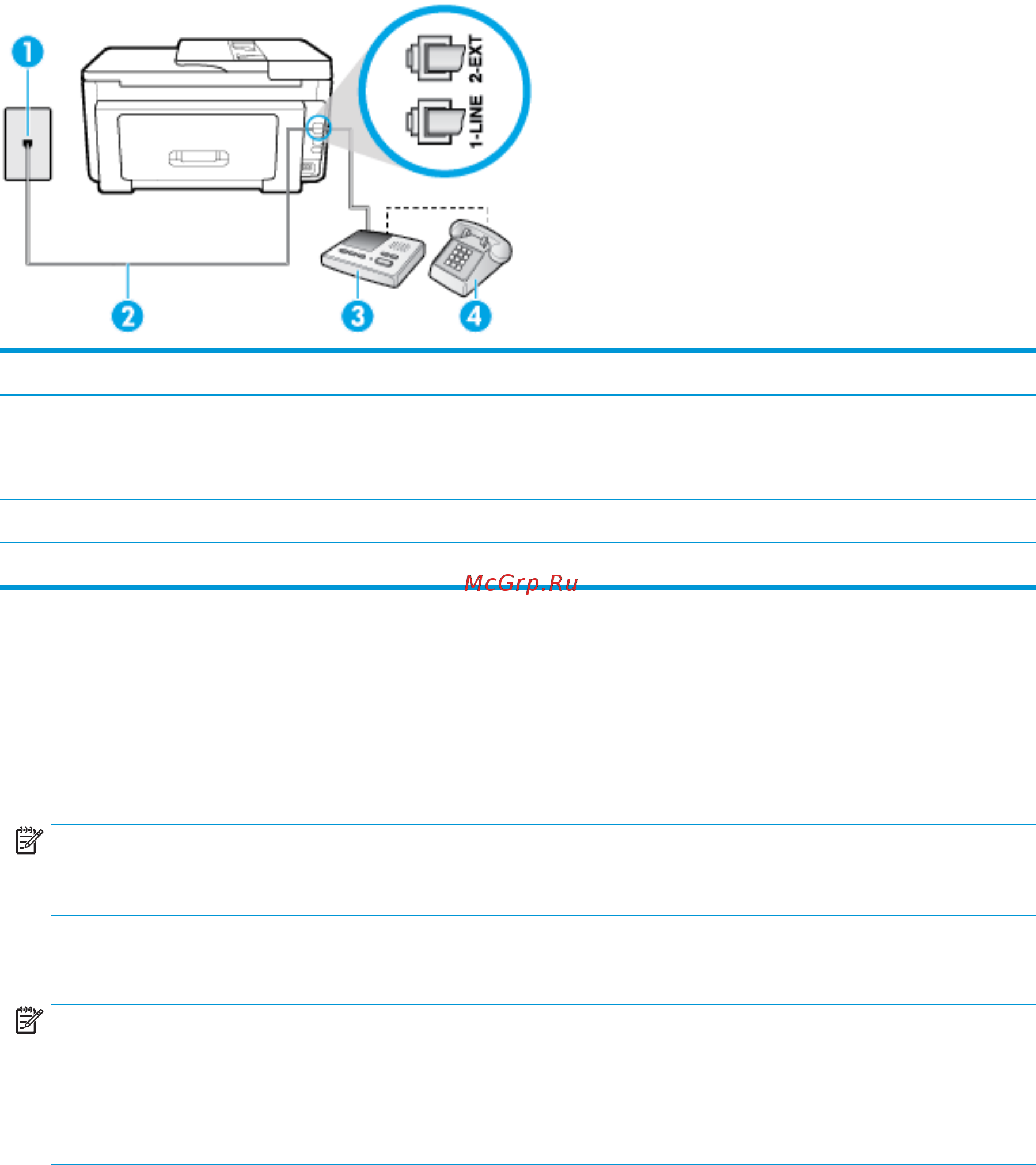 HP Officejet Pro 7720 (Y0S18A) [103/193] Вариант i общая линия для голосовых факсимильных вызовов с автоответчиком
