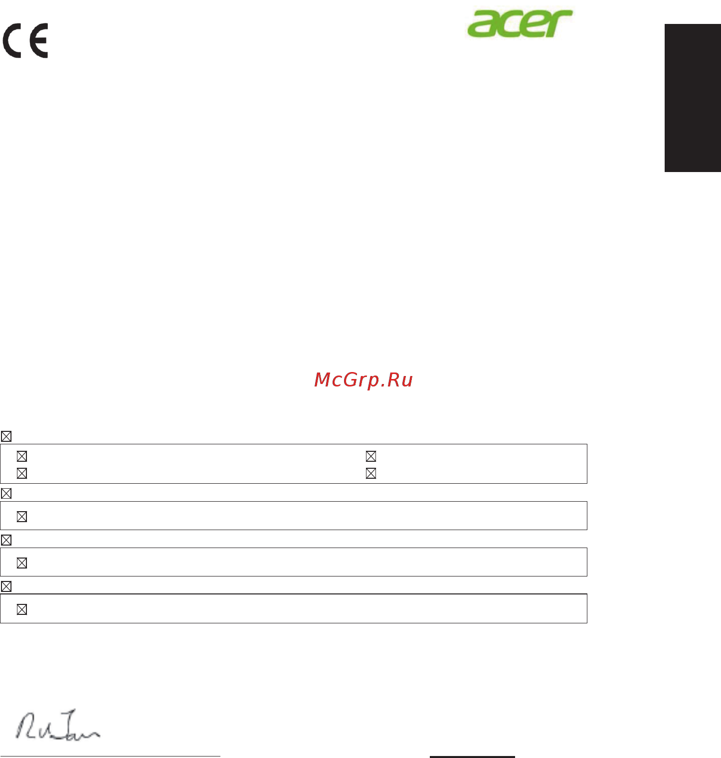 Acer KG271Cbmidpx [9/25] Declaration of conformity