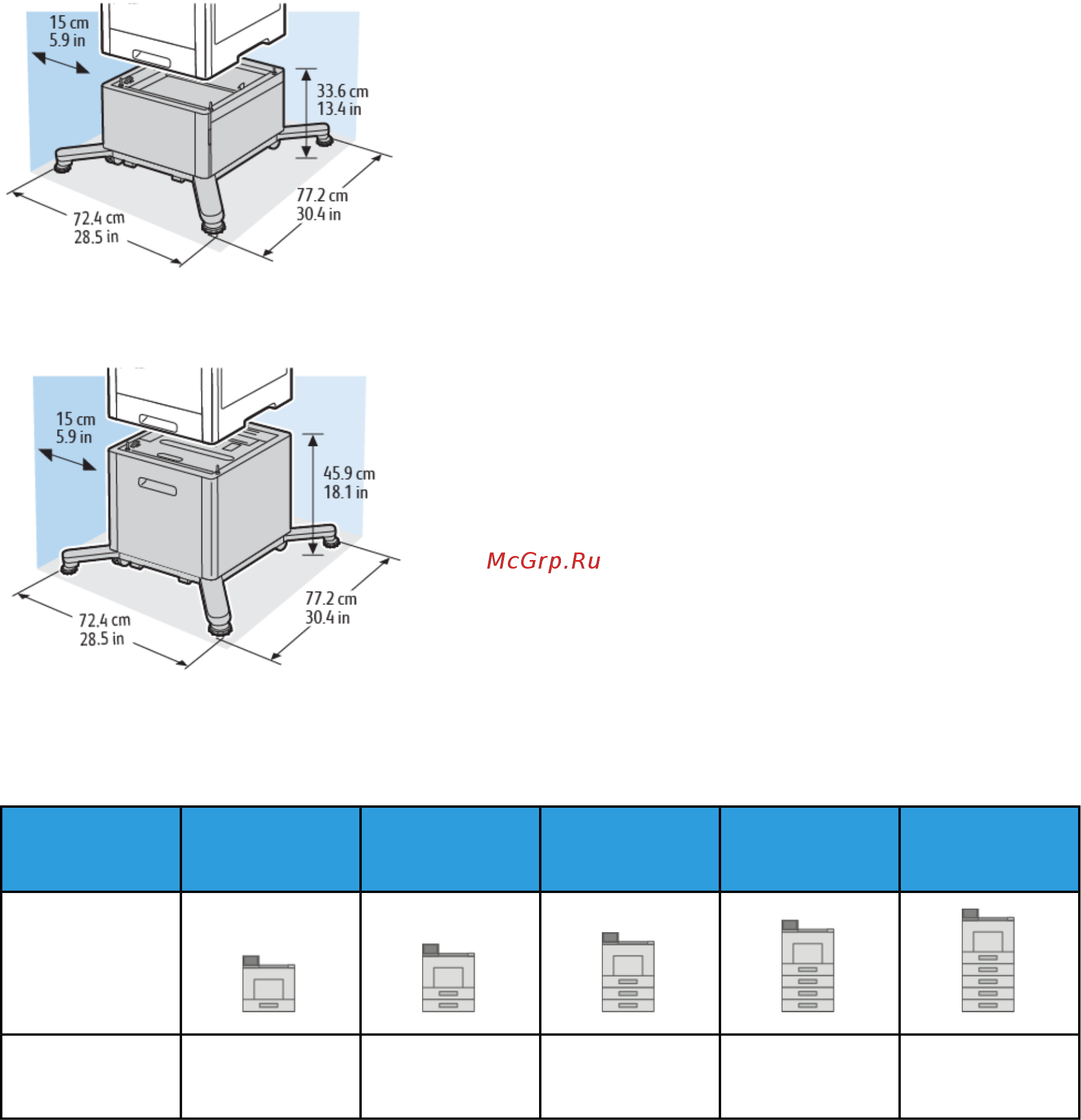 Xerox VersaLink C500N [168/184] Дополнительная тумба на колесиках